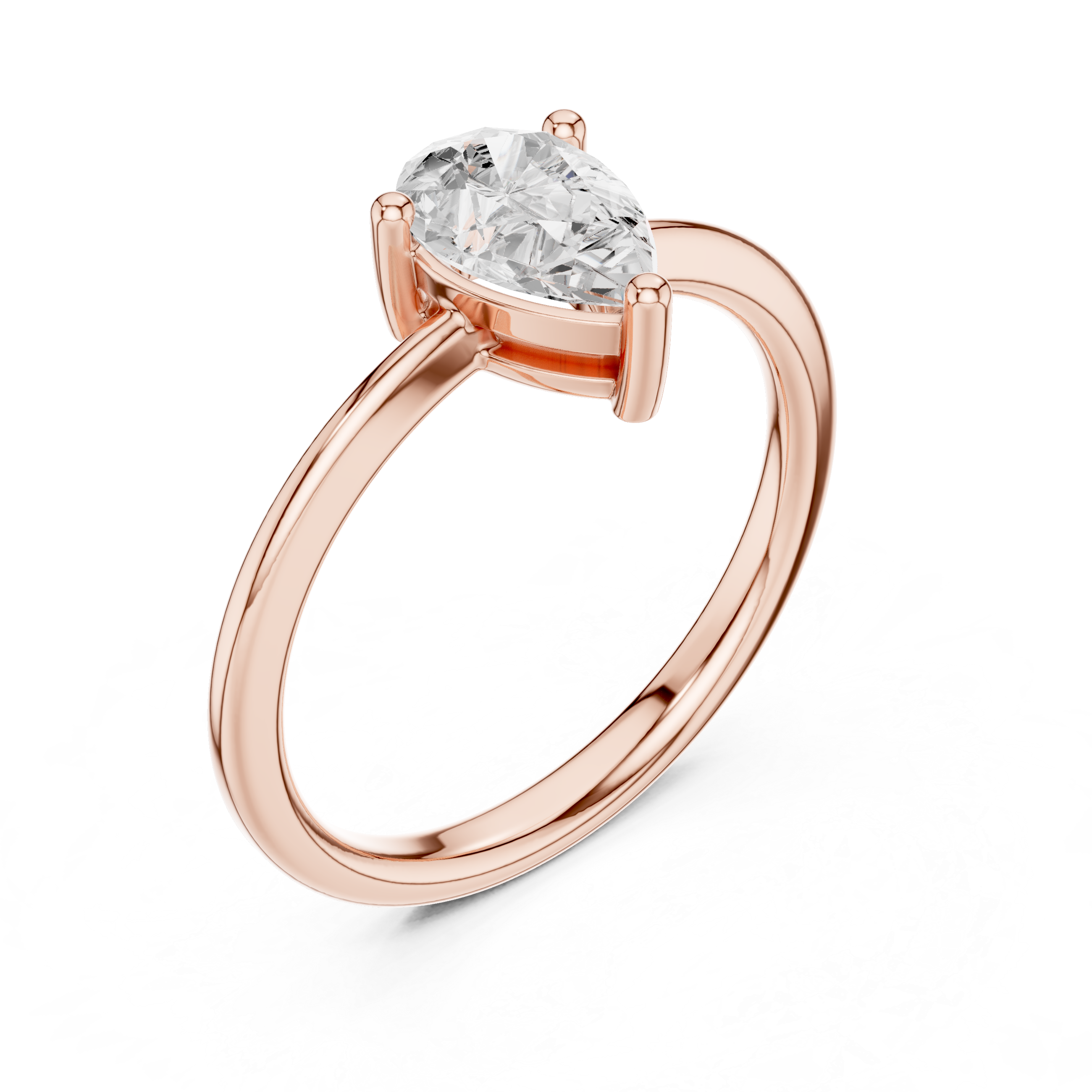 Pear Shaped Solitaire Promise Ring