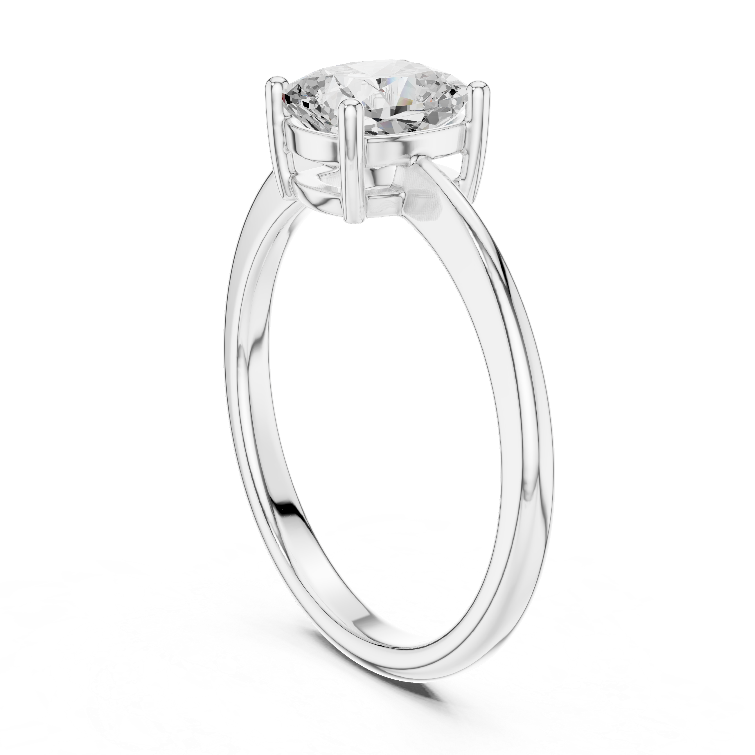 Four Prong Cushion Solitaire Ring