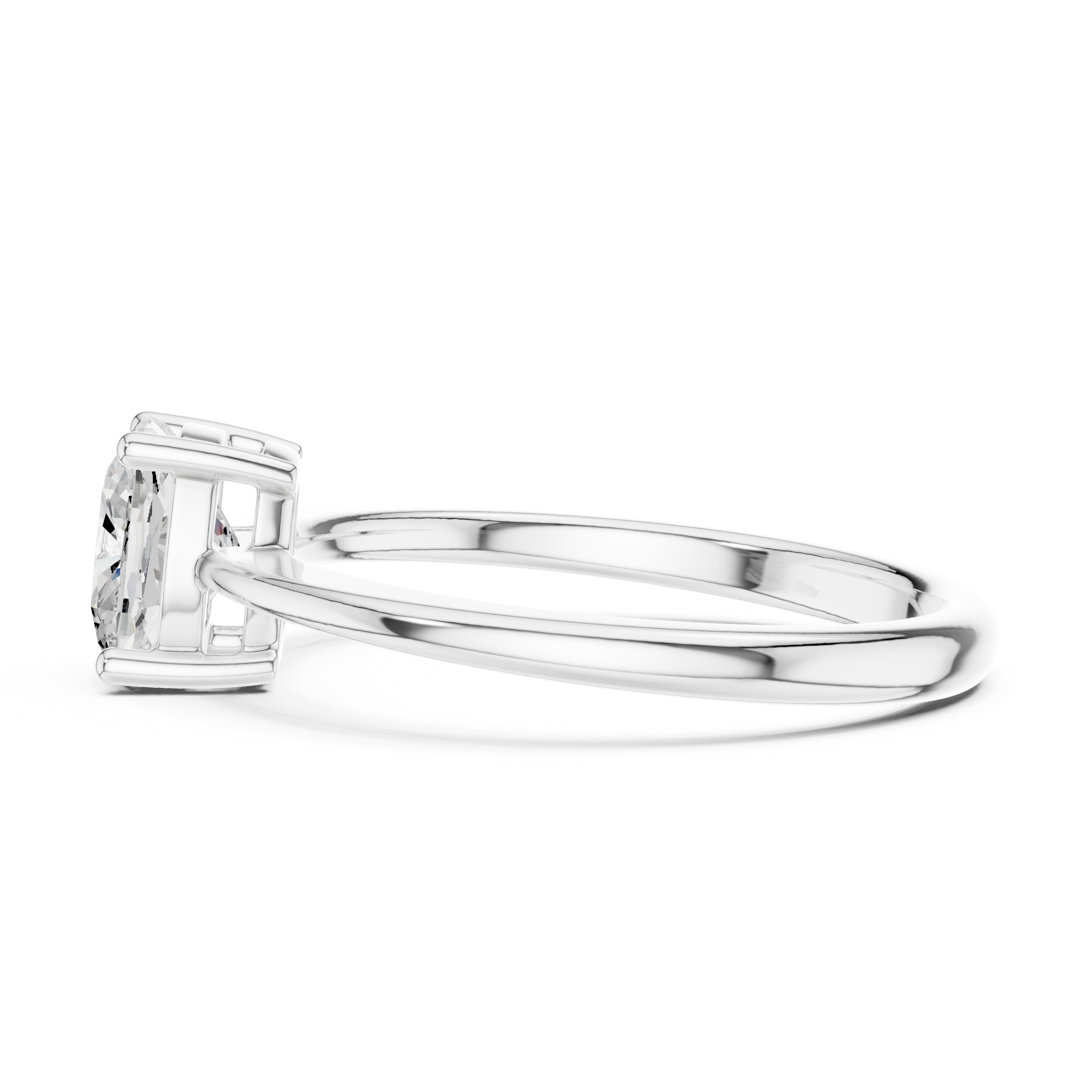 Four Prong Cushion Solitaire Ring