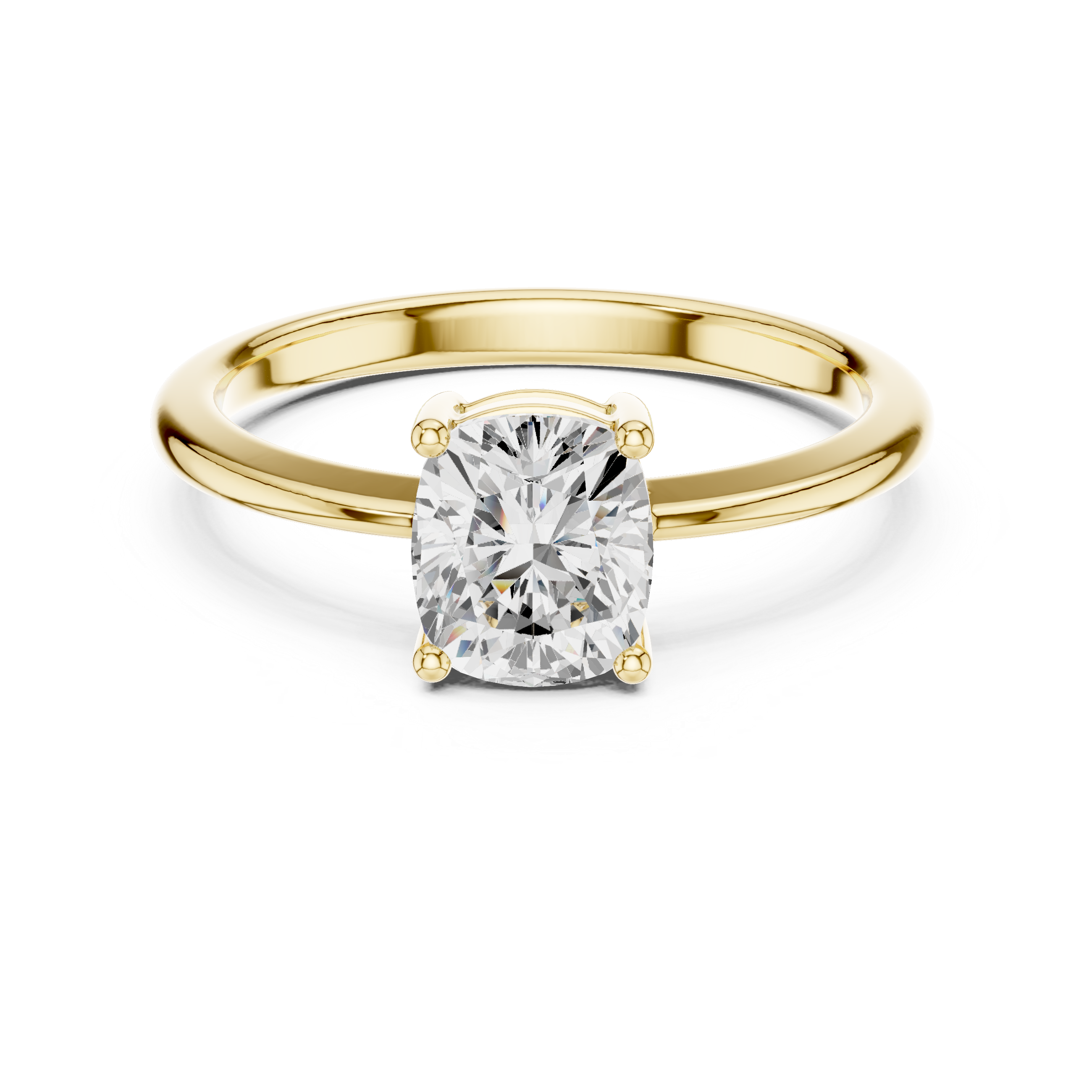 Four Prong Cushion Solitaire Ring