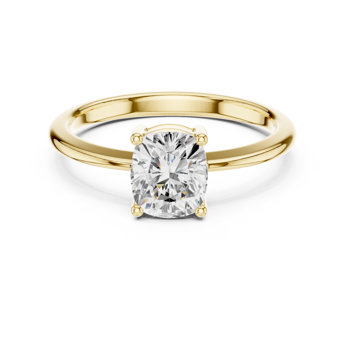 Four Prong Cushion Solitaire Ring