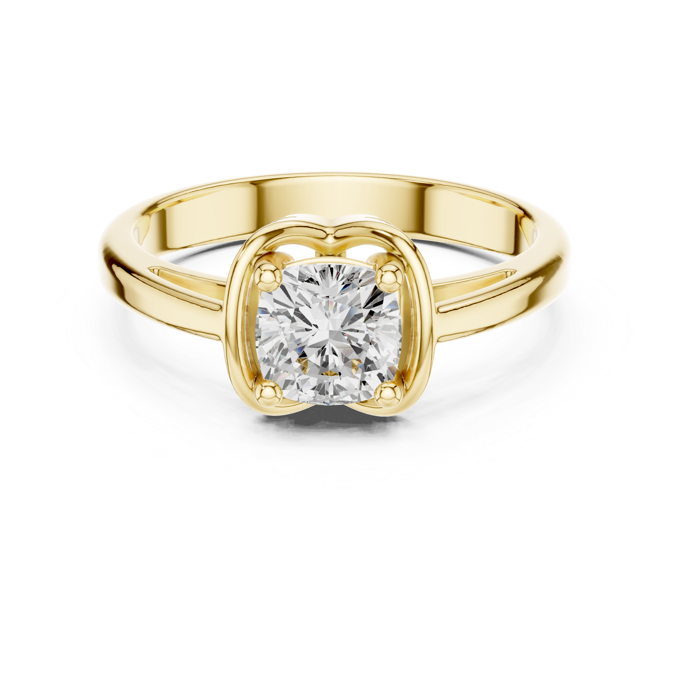 Cushion Solitaire Art Deco Ring