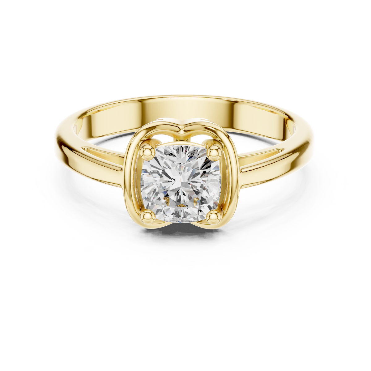 Cushion Solitaire Art Deco Ring