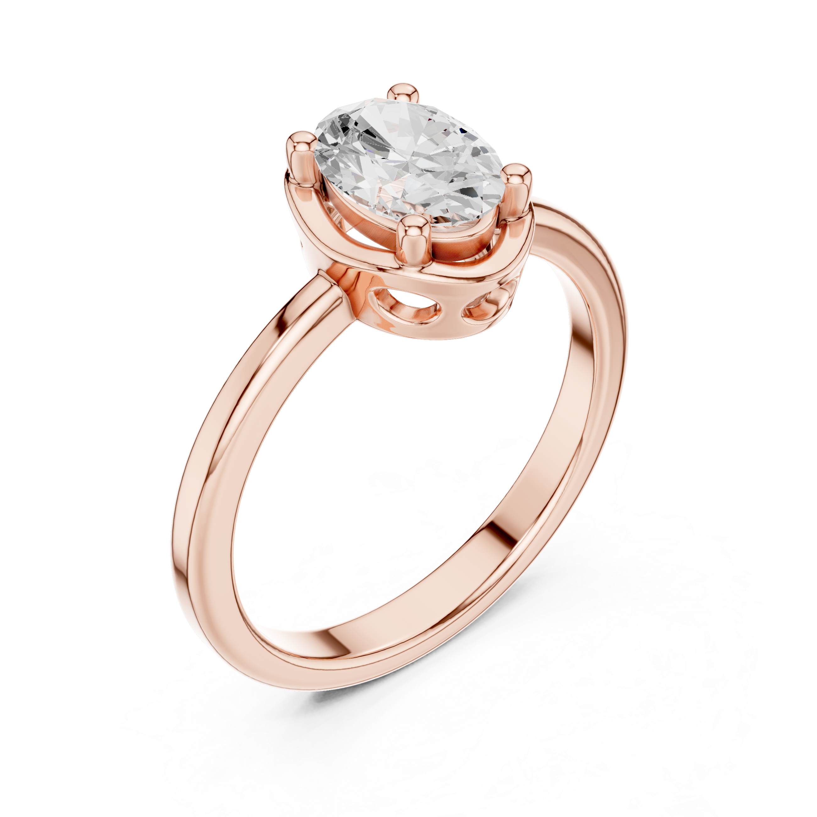 Oval Cut Bezel-Framed Solitaire Ring