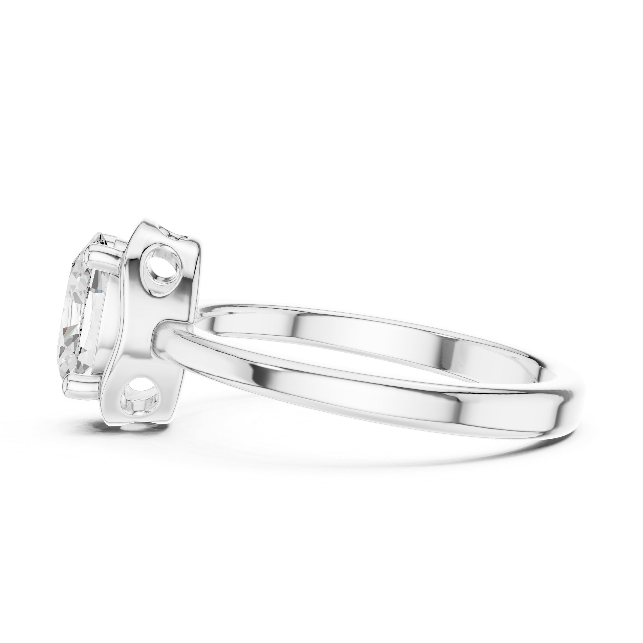 Oval Cut Bezel-Framed Solitaire Ring