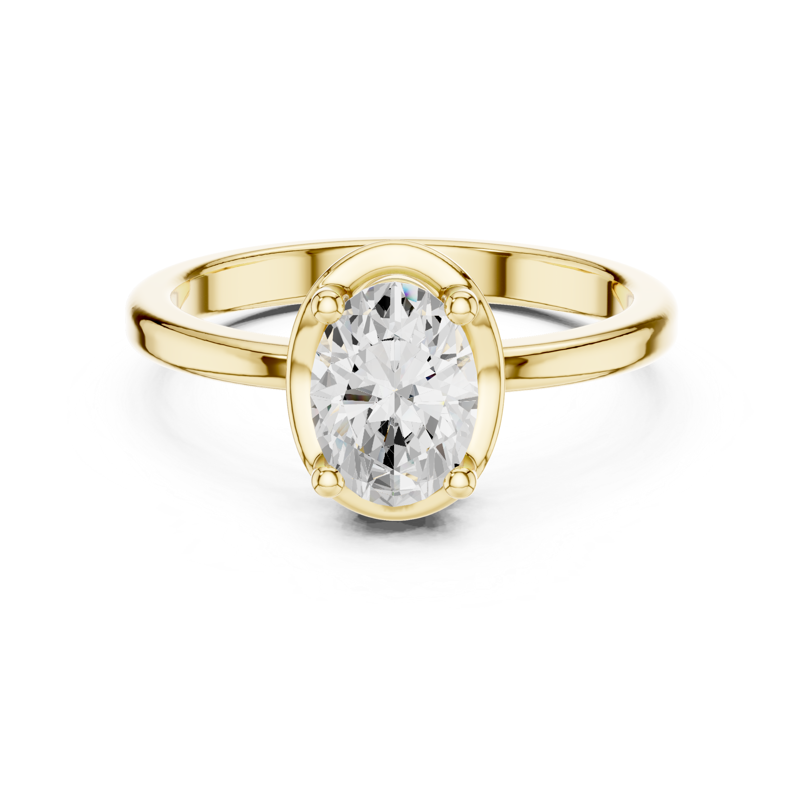 Oval Cut Bezel-Framed Solitaire Ring