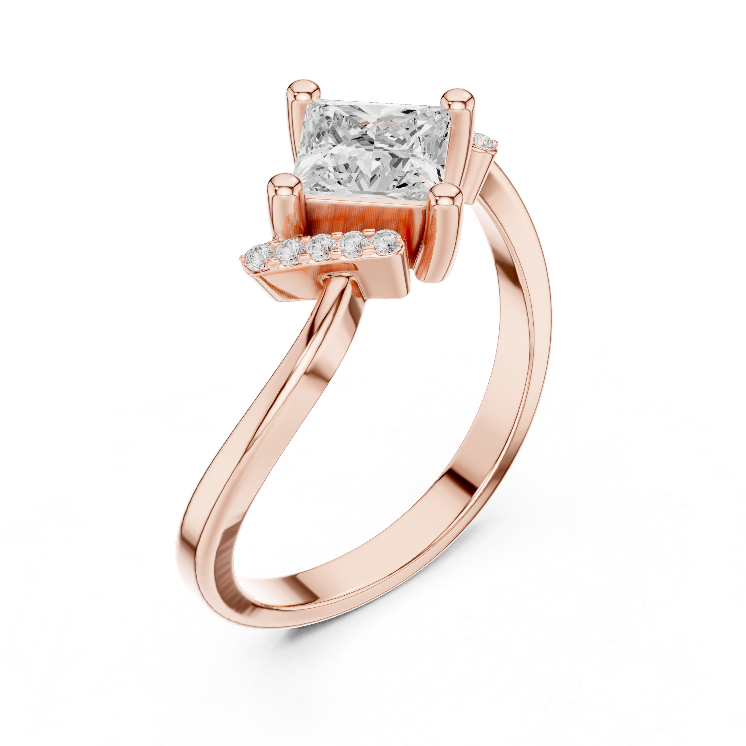 Kite-Set Princess Bypass Accent Ring