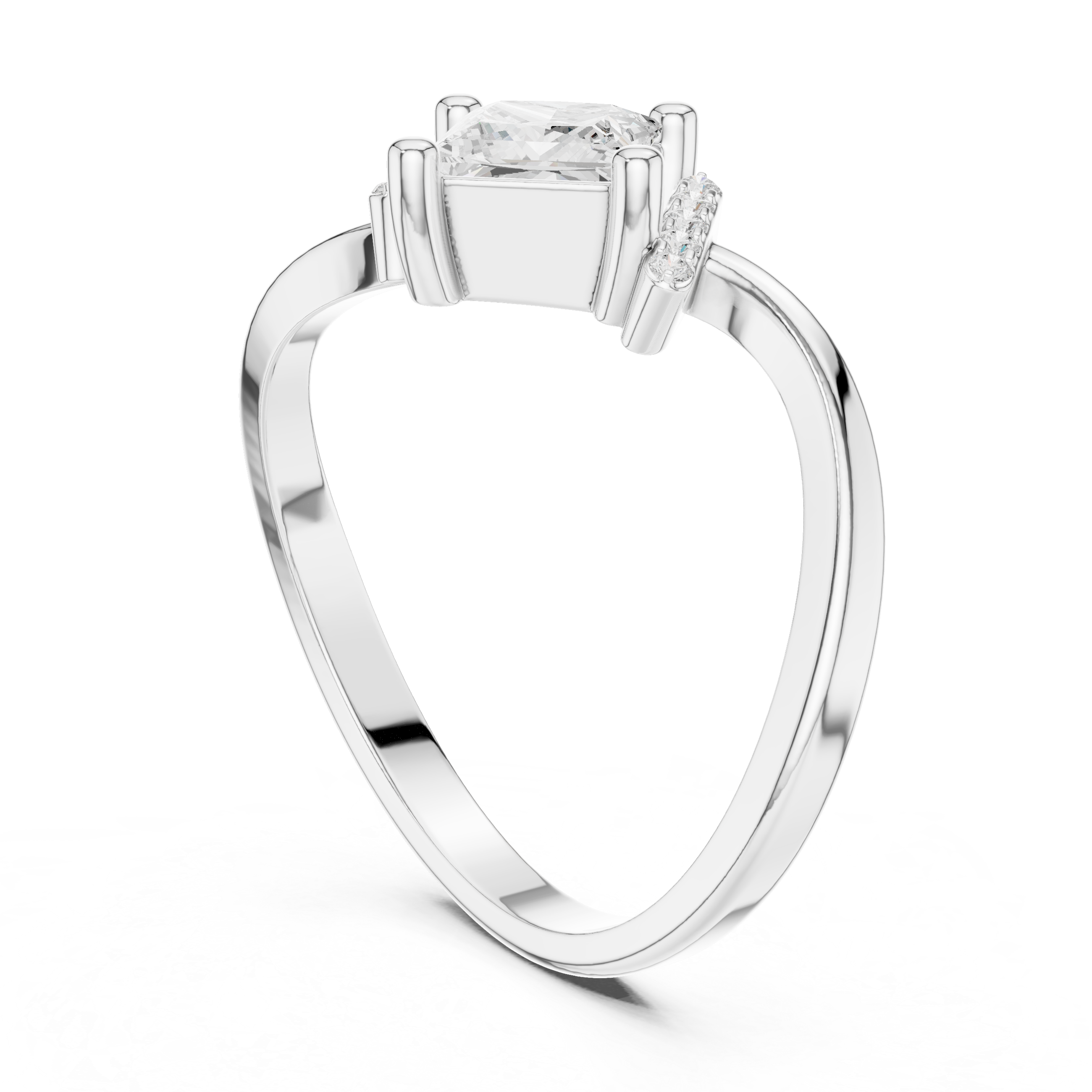 Kite-Set Princess Bypass Accent Ring