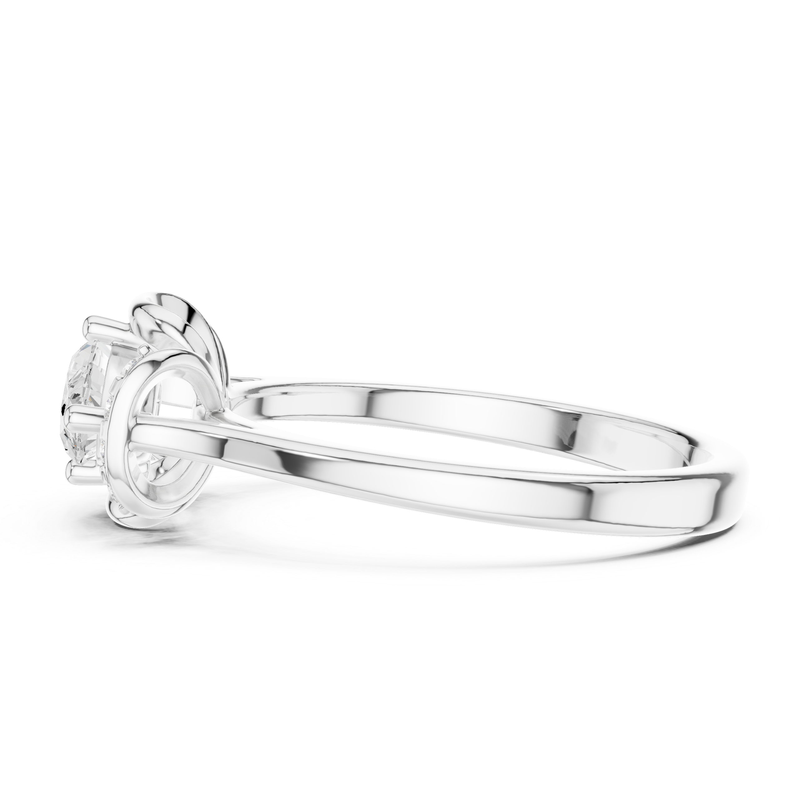 East-West Marquise Cathedral Shank Ring