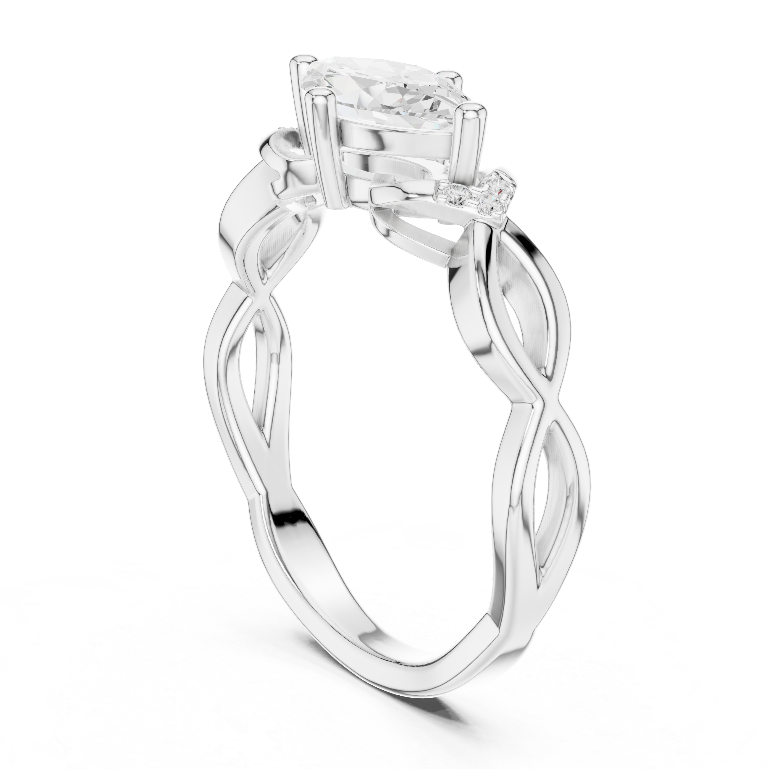 Marquise East-West Twisted Shank Ring