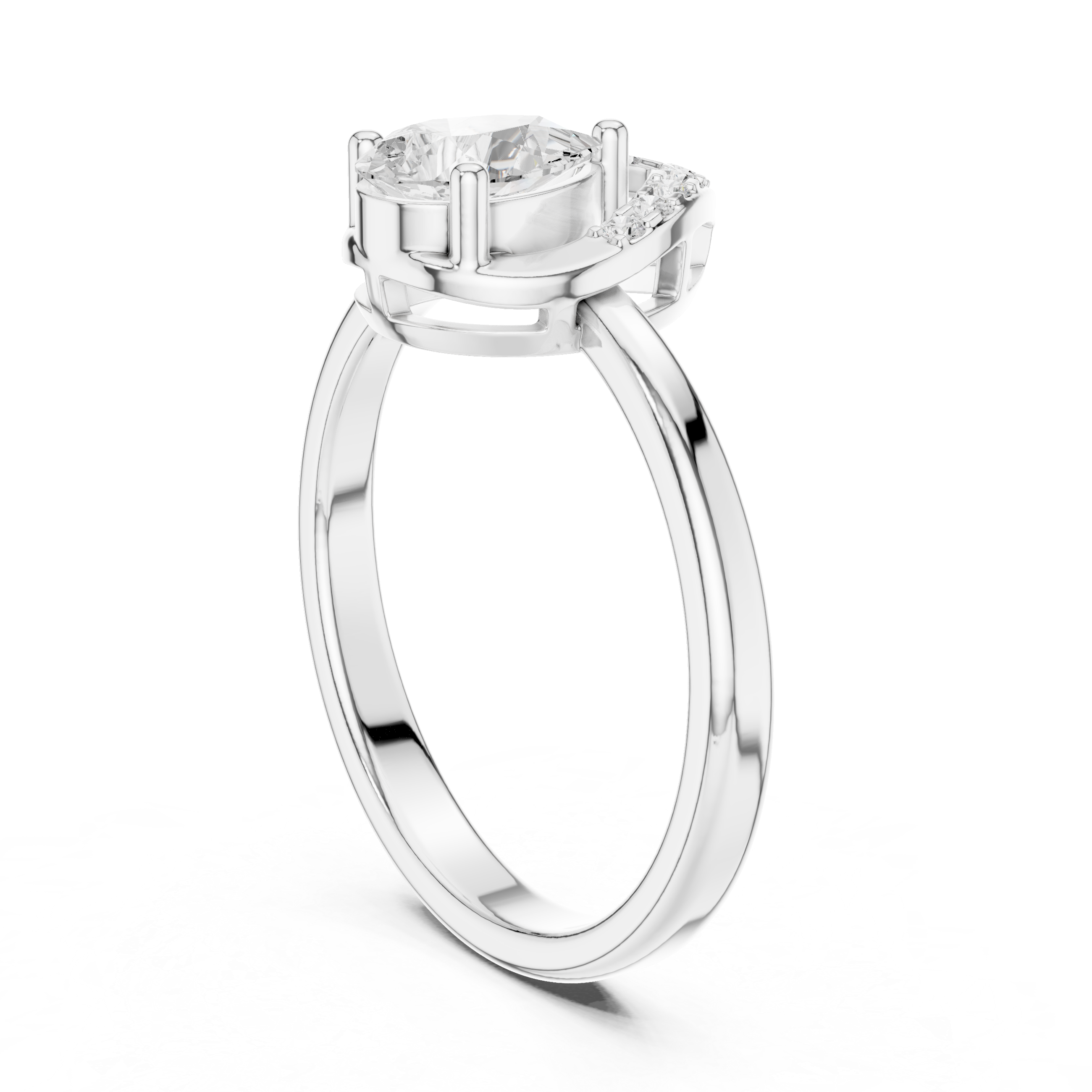 Pear Cut Diamond Teardrop Halo Frame Ring
