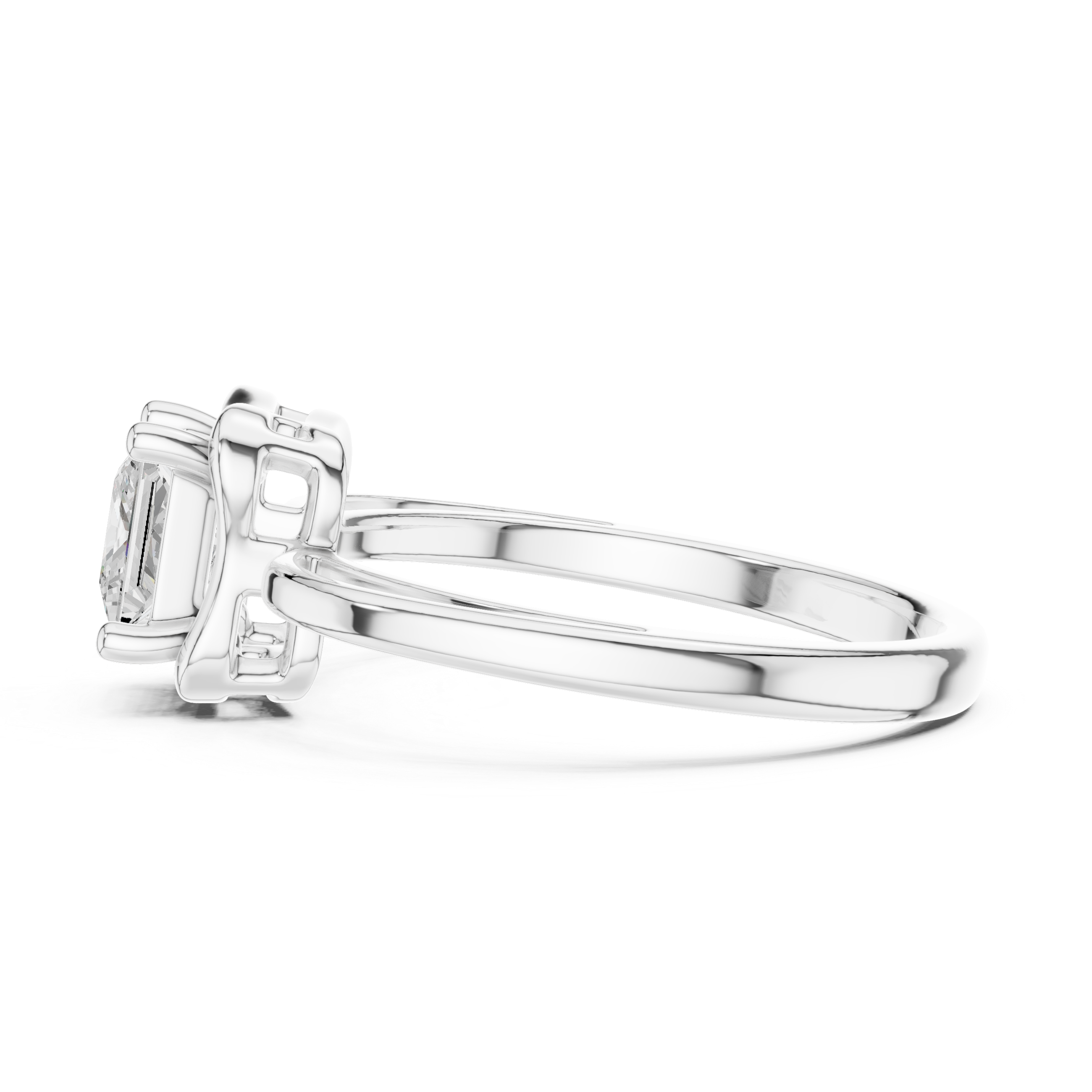 Princess Diamond Wave-Frame Ring
