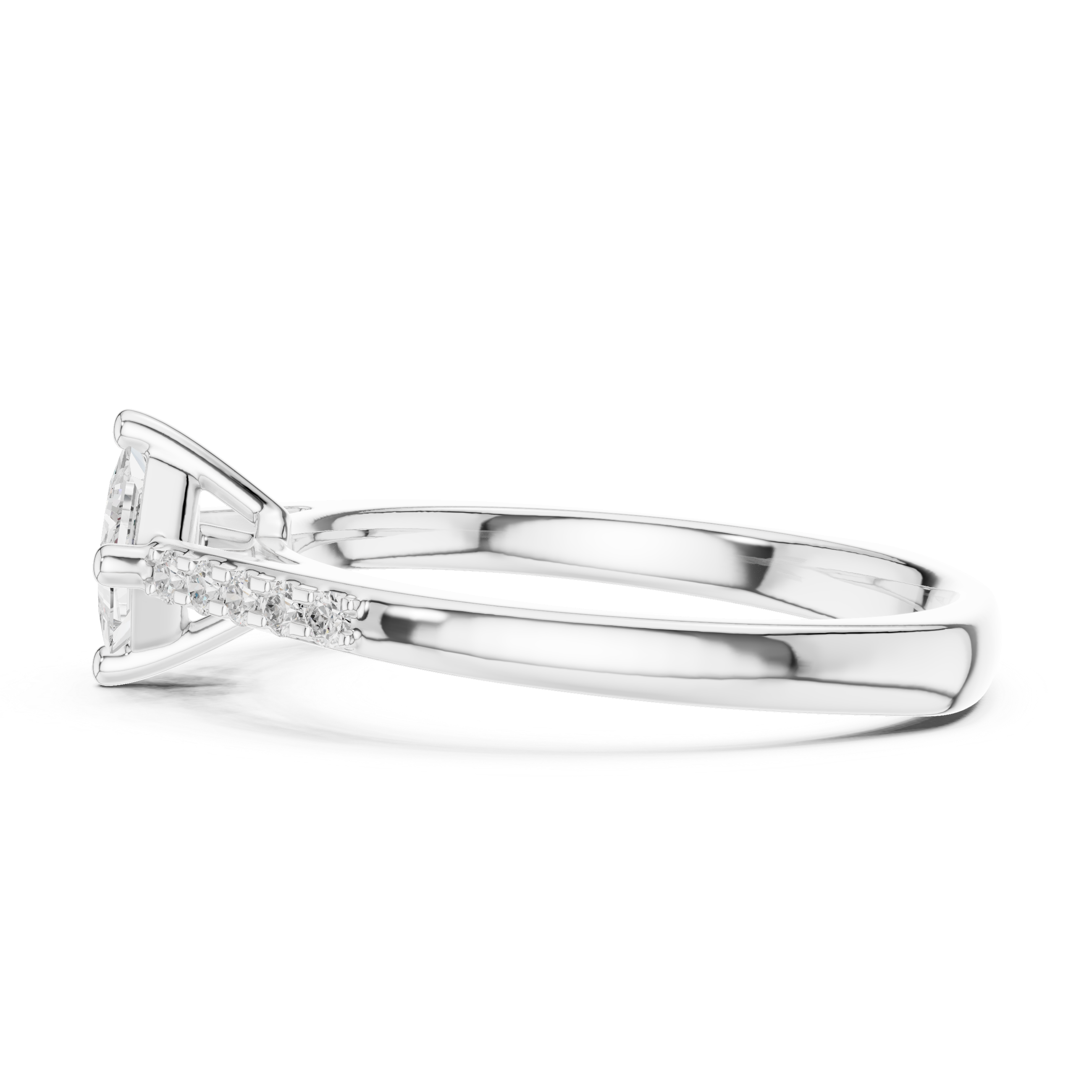 Princess Cut Bead-Style Prong Ring