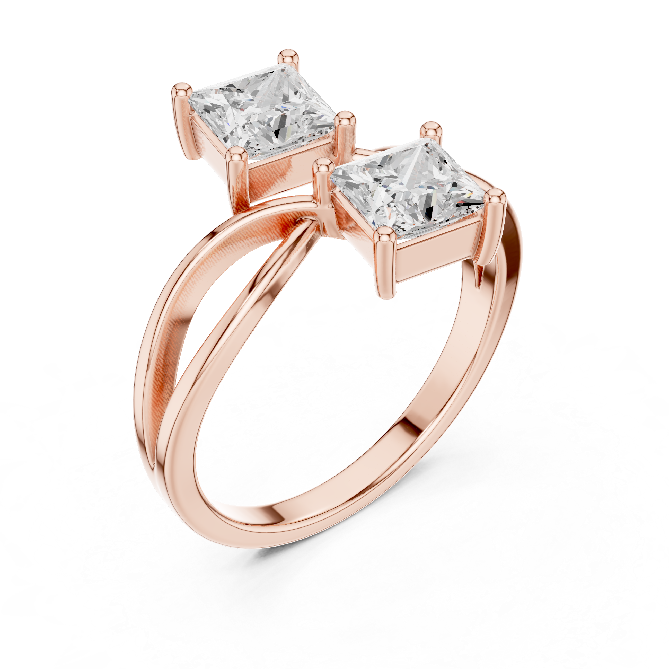 Princess Cut Two-Stone Engagement Ring