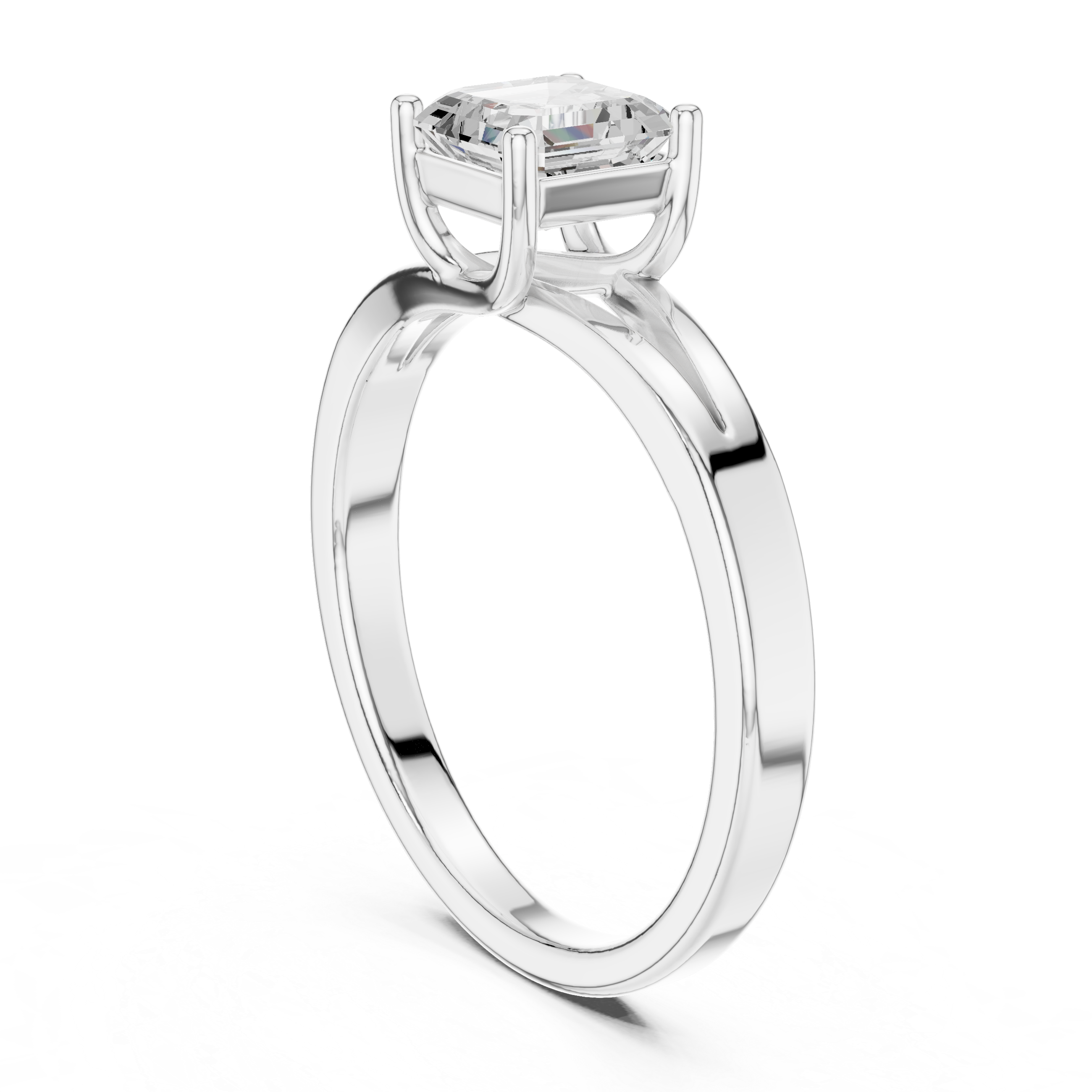 Asscher Diamond With Split Bypass Shank Ring