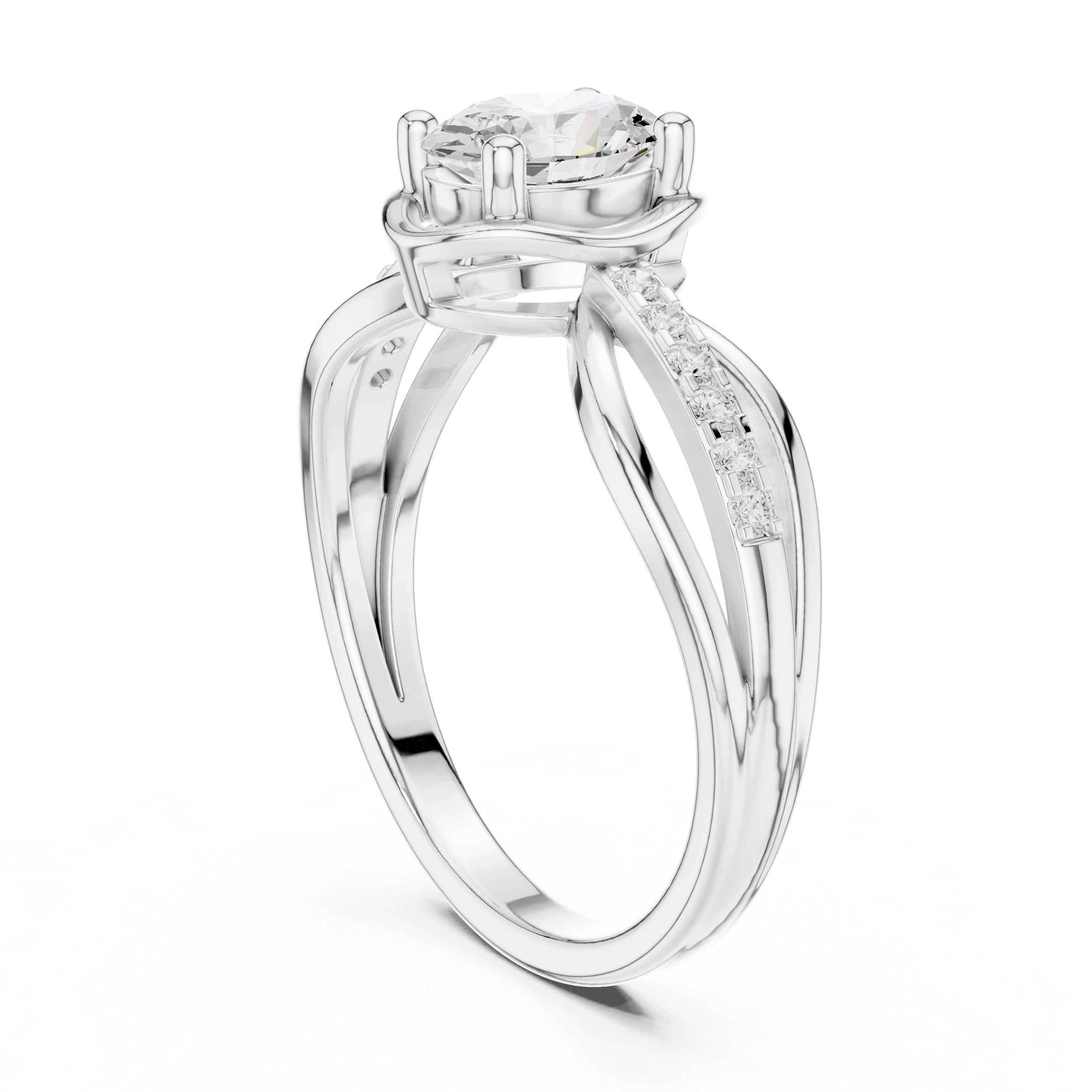 Triple-Row Oval Cut Ring