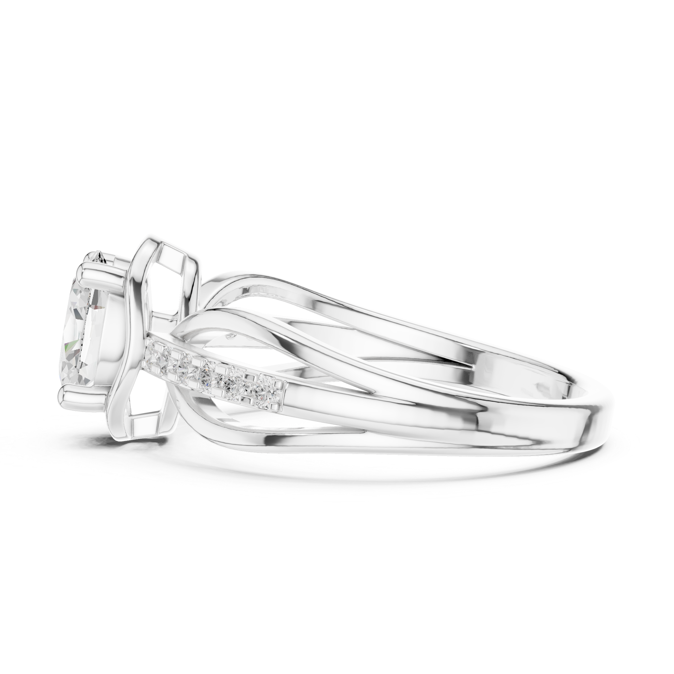 Triple-Row Oval Cut Ring