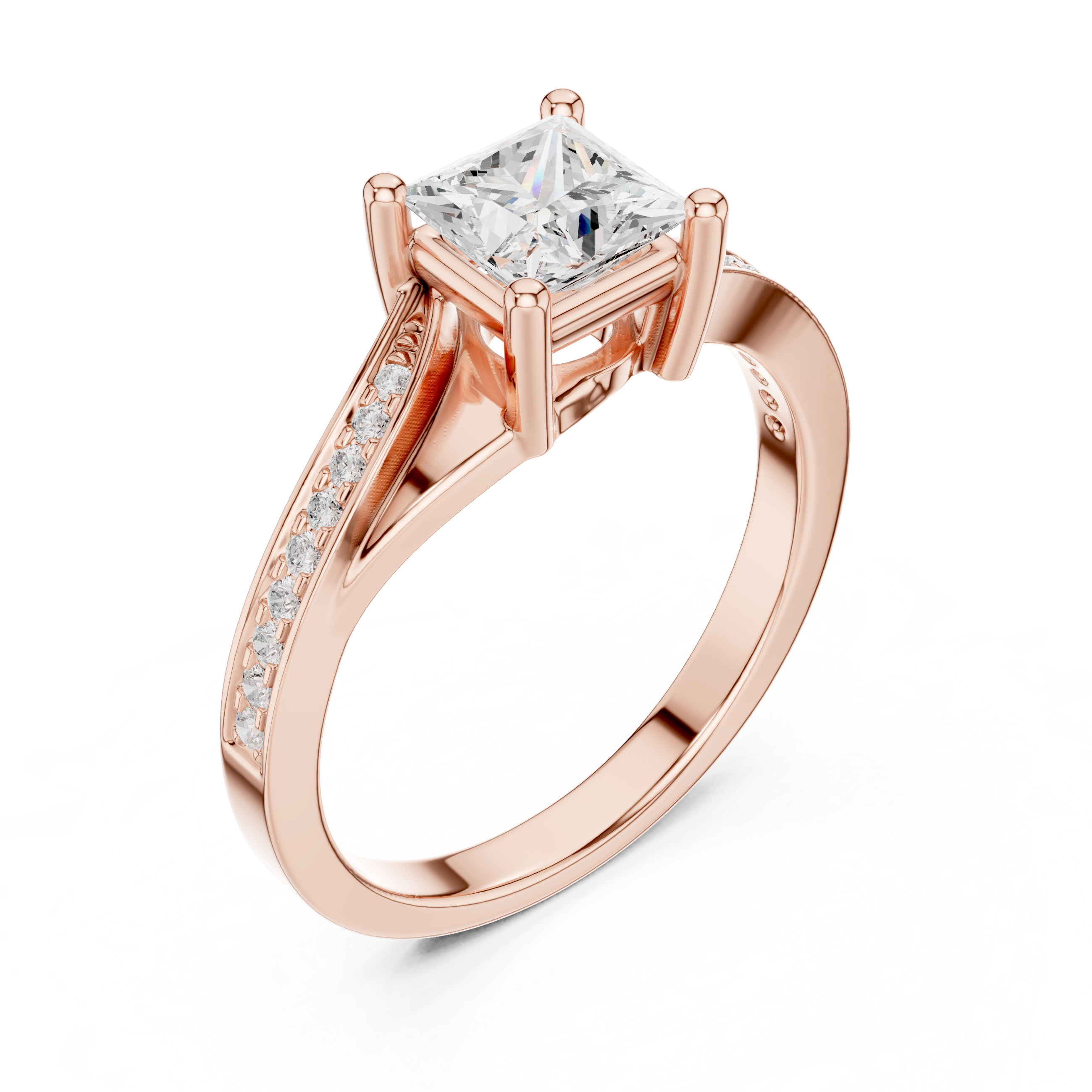 Princess Diamond S-Curve Bypass Shank Ring