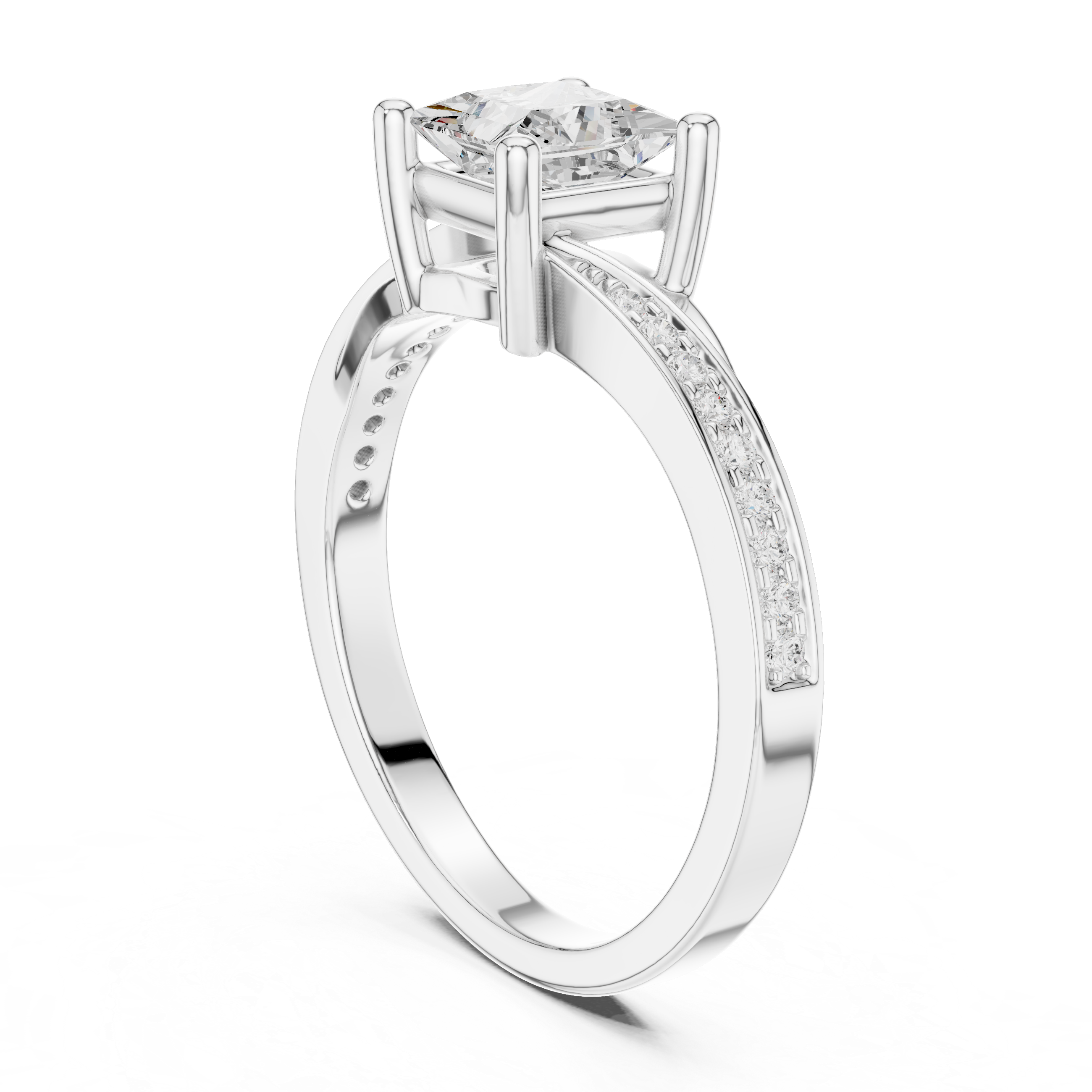 Princess Diamond S-Curve Bypass Shank Ring