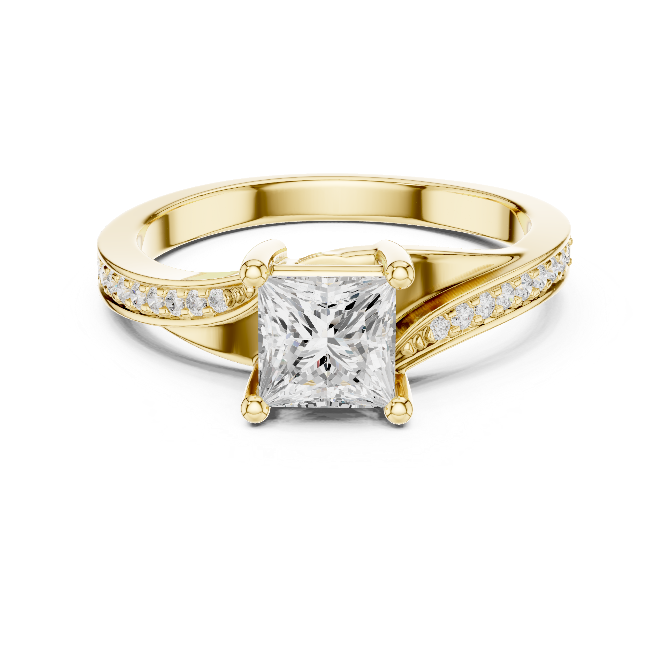 Princess Diamond S-Curve Bypass Shank Ring