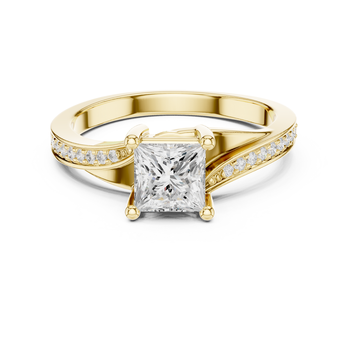 Princess Diamond S-Curve Bypass Shank Ring