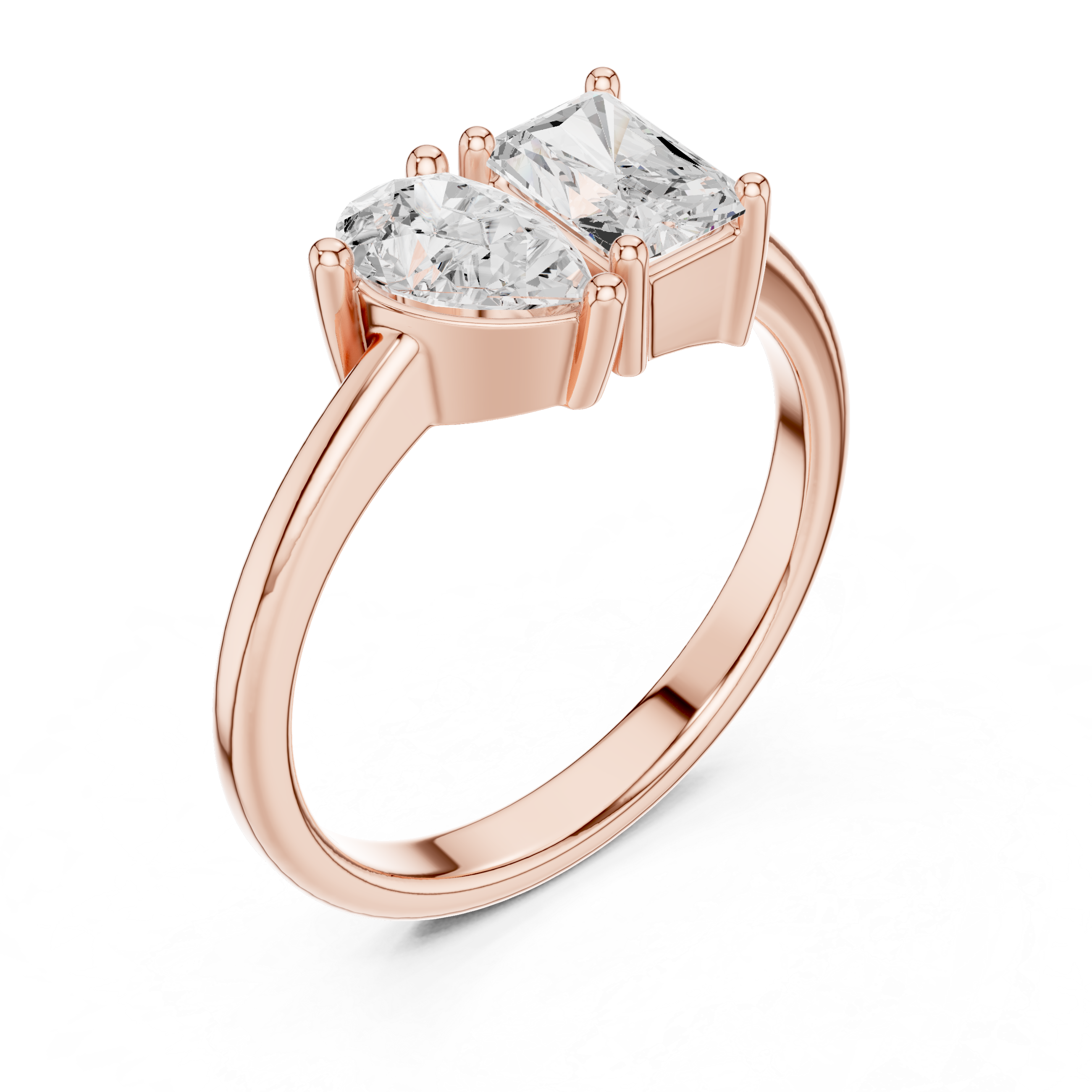 Pear & Radiant Cut Two-Stone Diamond Ring