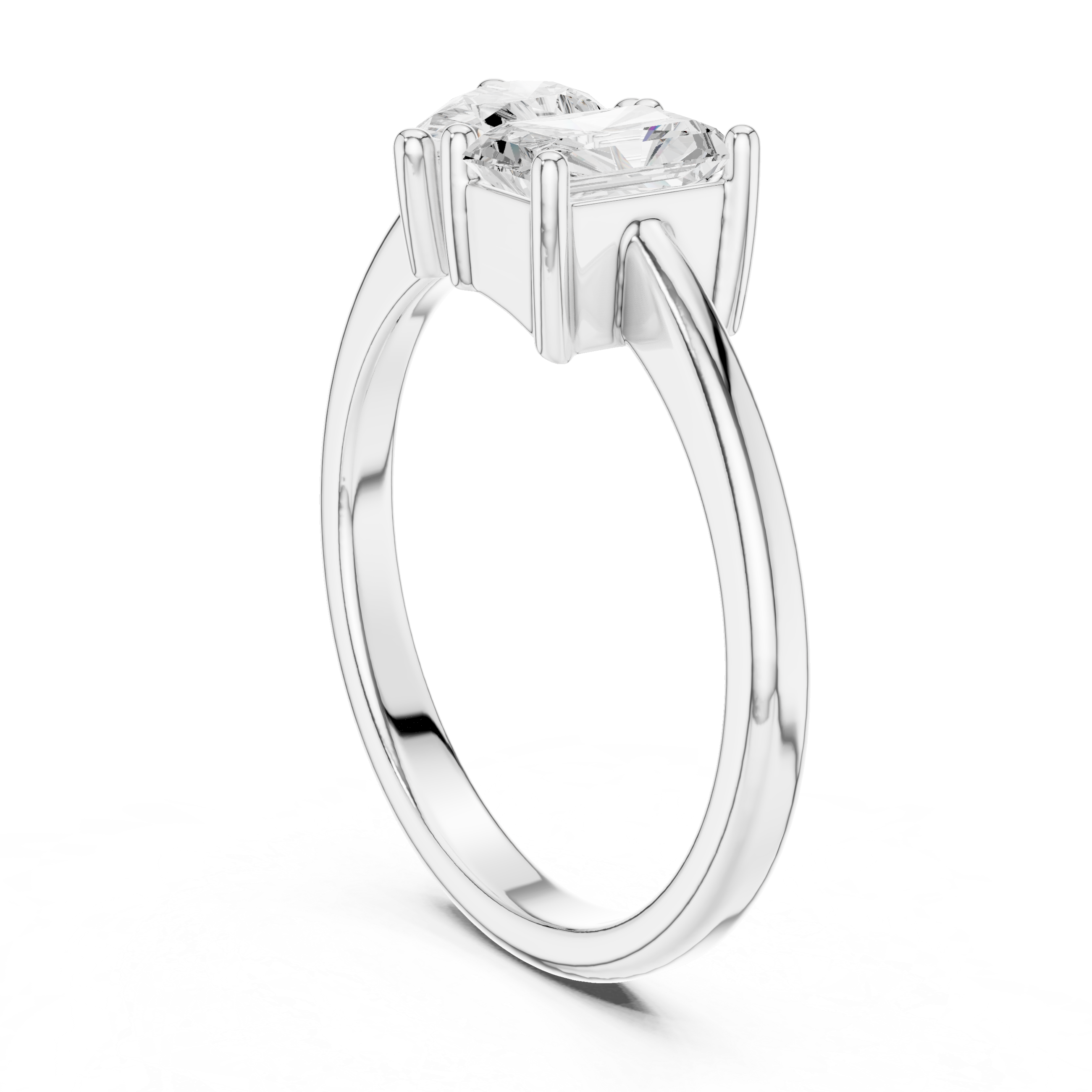 Pear & Radiant Cut Two-Stone Diamond Ring