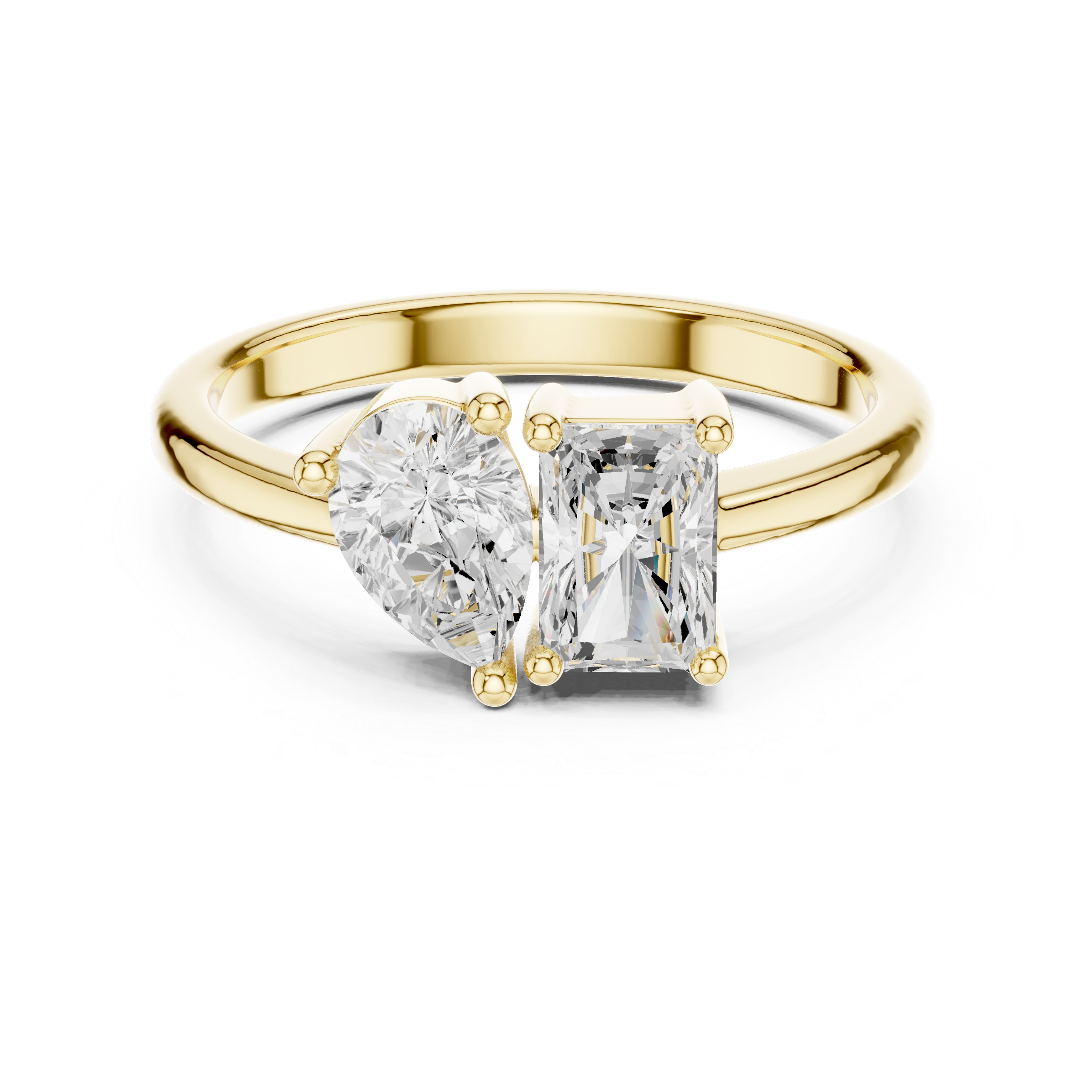 Pear & Radiant Cut Two-Stone Diamond Ring