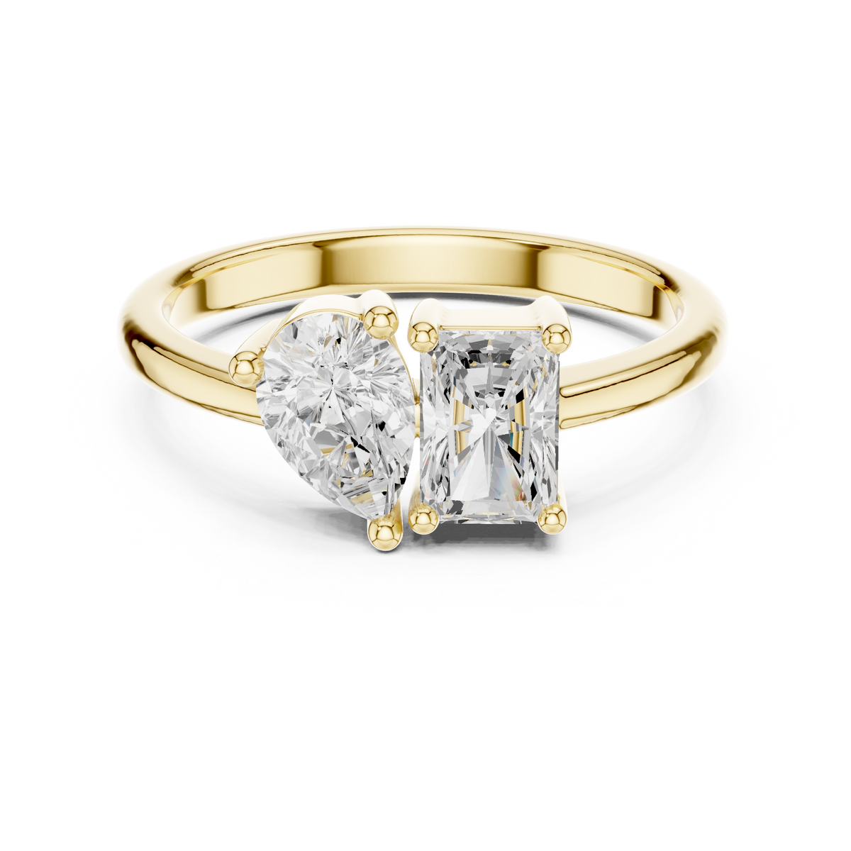 Pear & Radiant Cut Two-Stone Diamond Ring