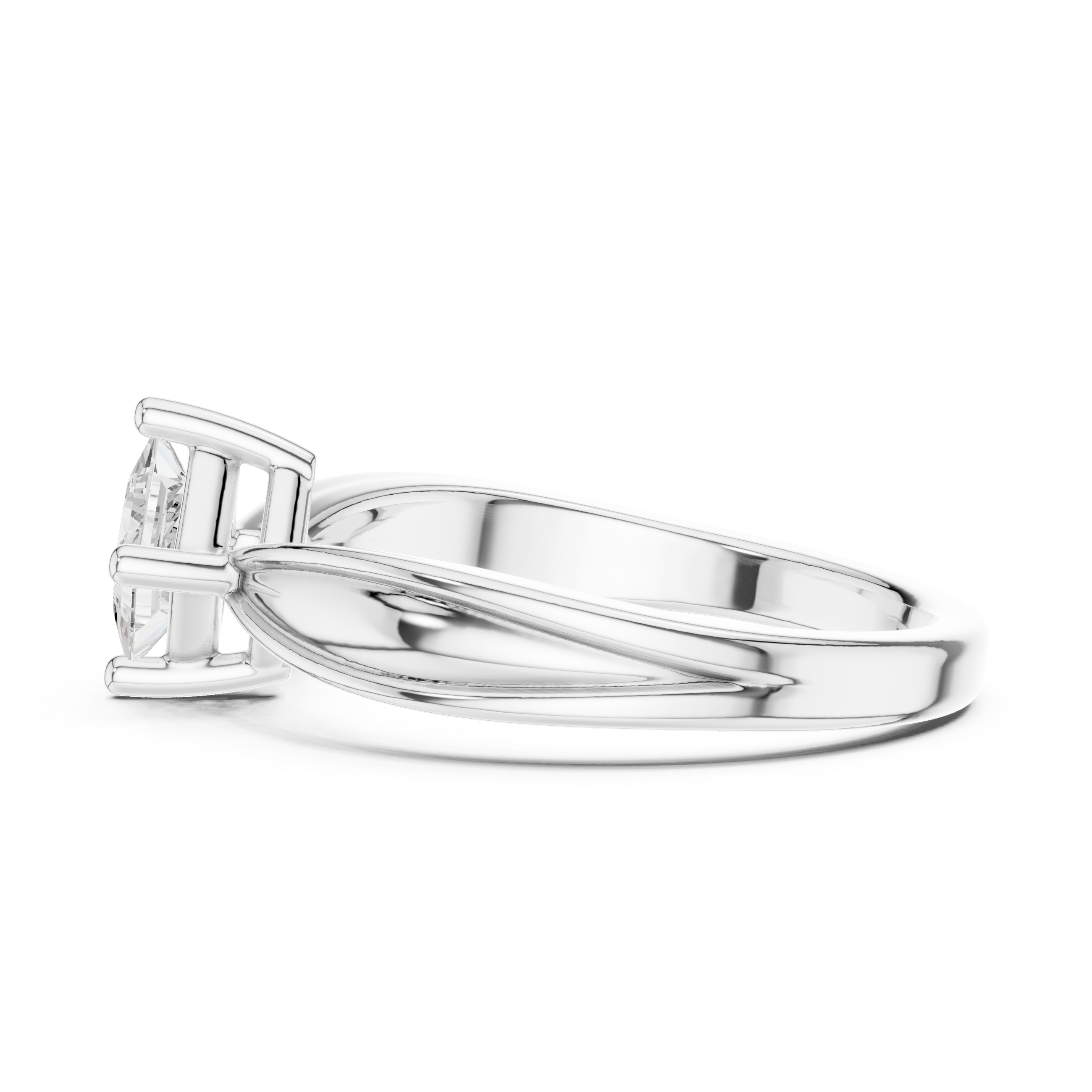 Kite-Set Princess Cut Solitaire Diamond Ring