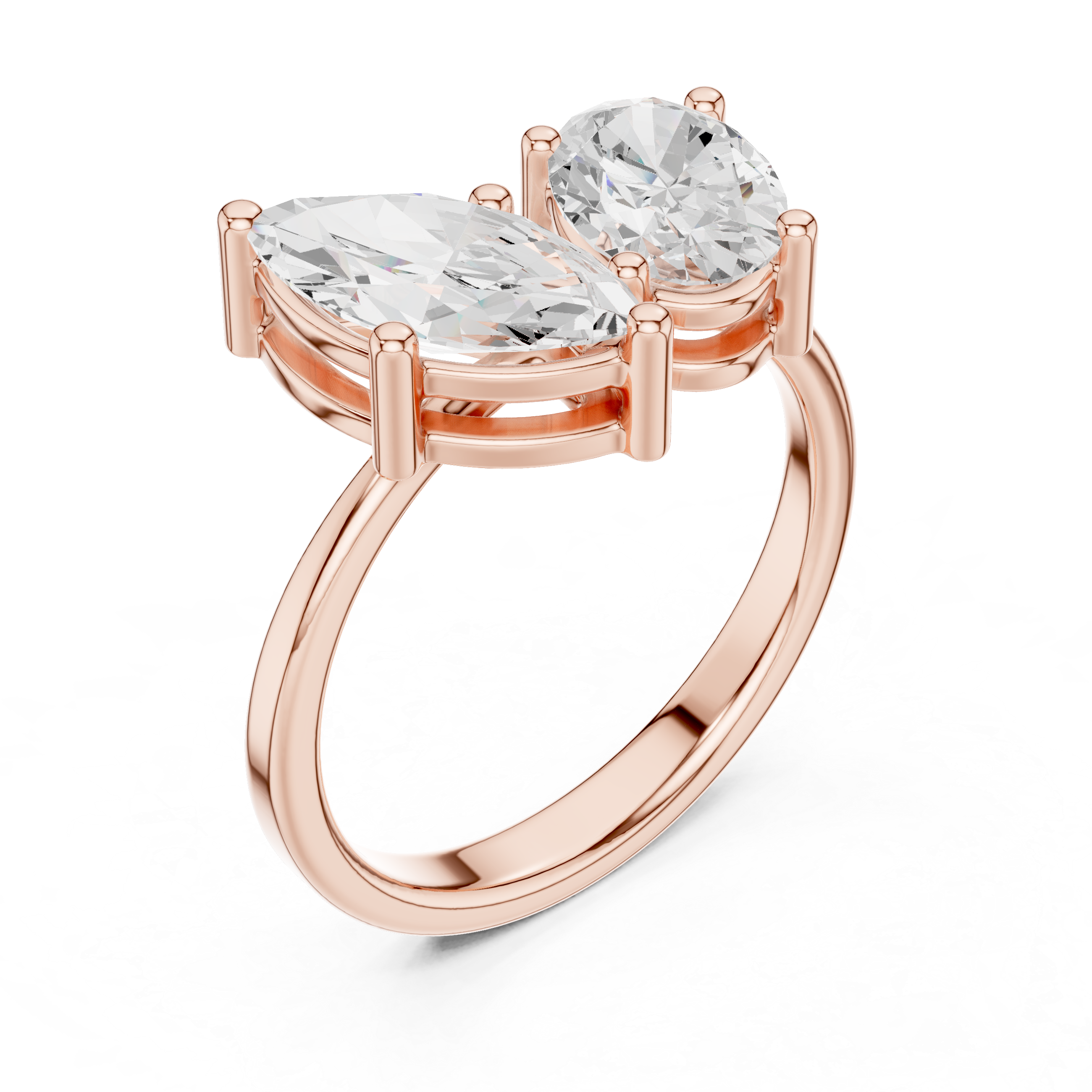 Oval And Marquise Diamond Engagement Ring