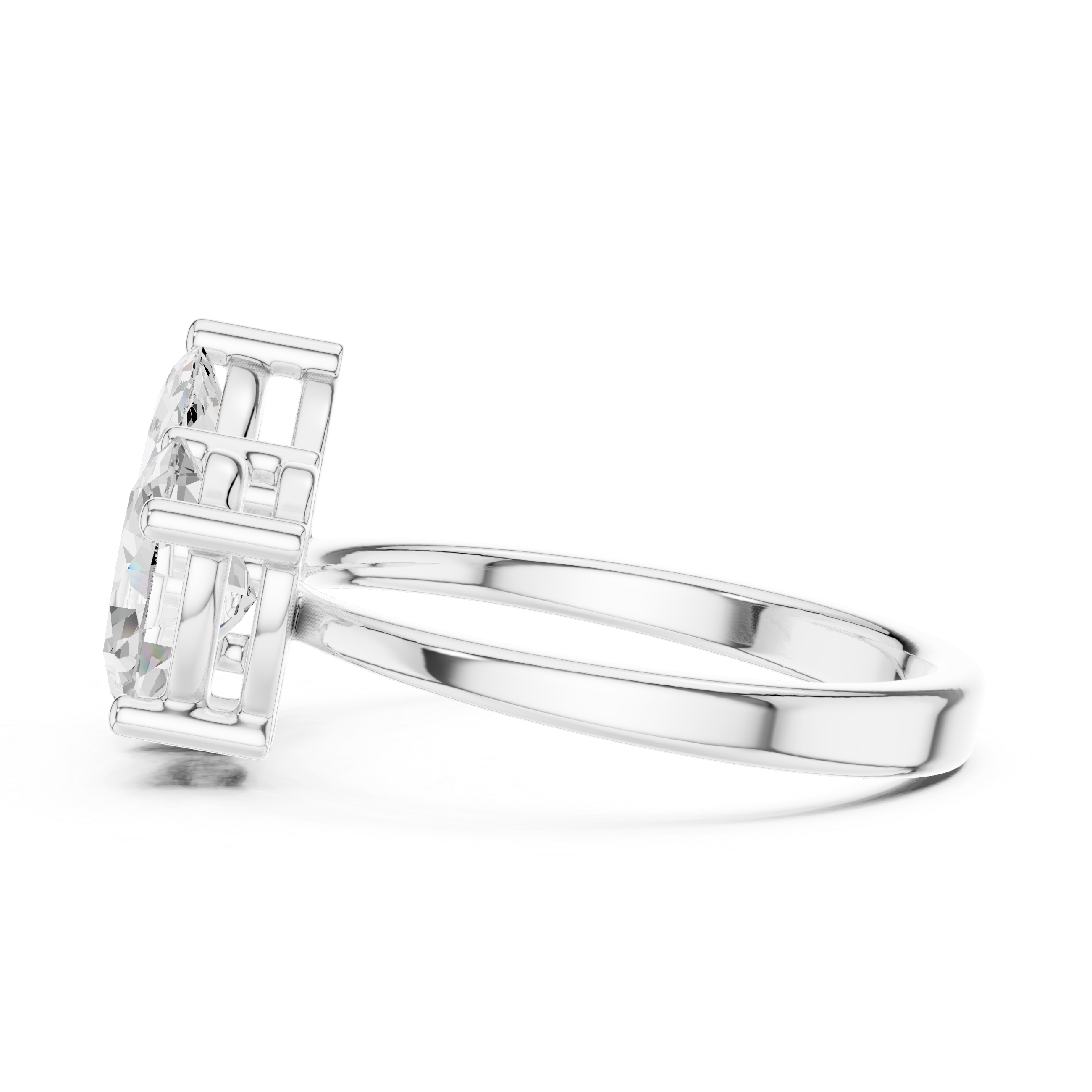 Oval And Marquise Diamond Engagement Ring