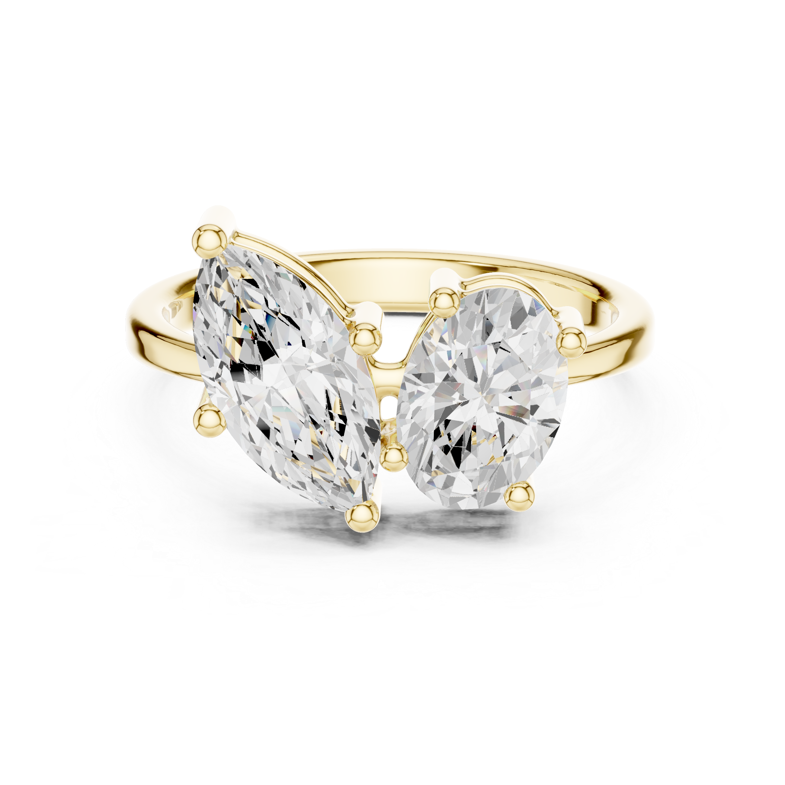 Oval And Marquise Diamond Engagement Ring