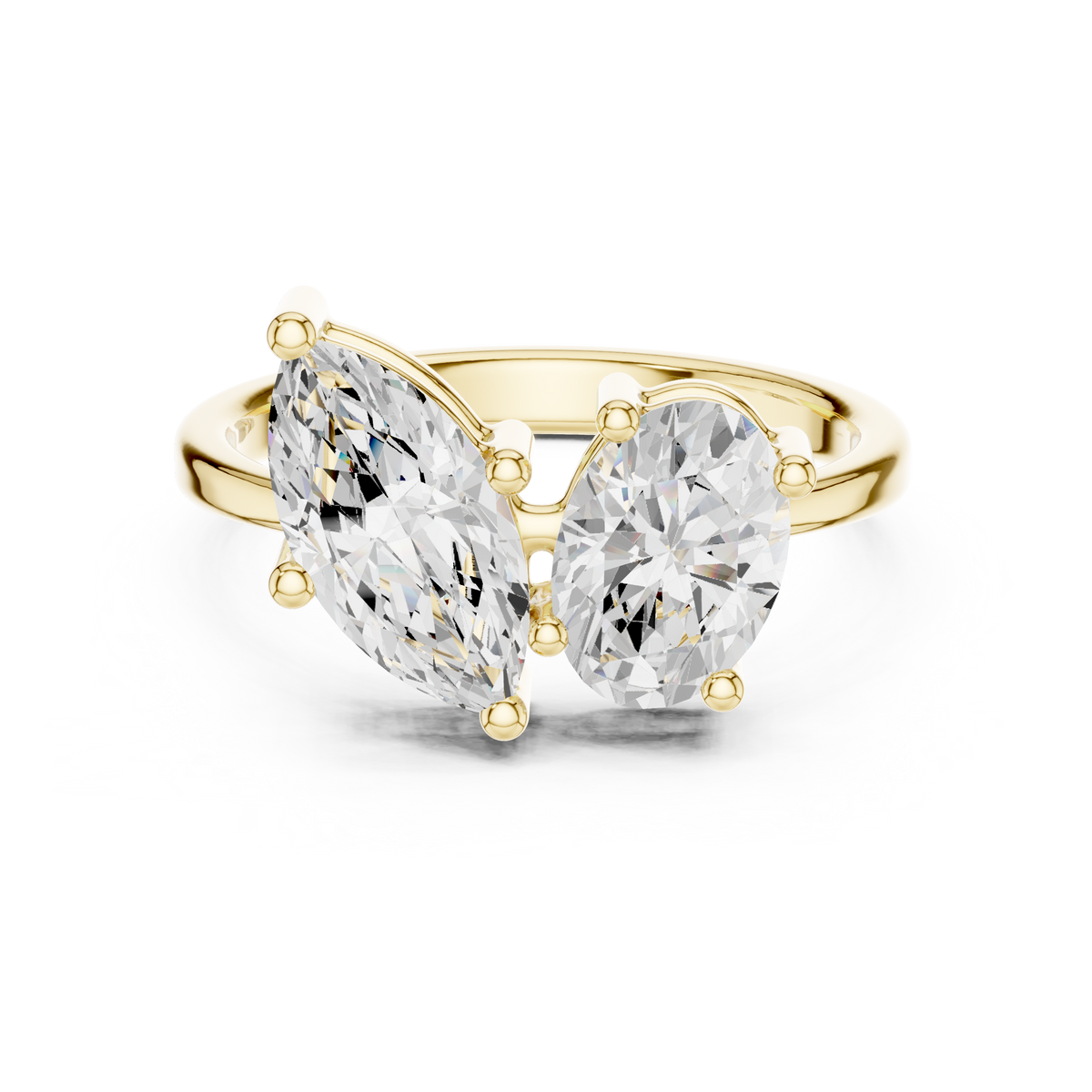 Oval And Marquise Diamond Engagement Ring