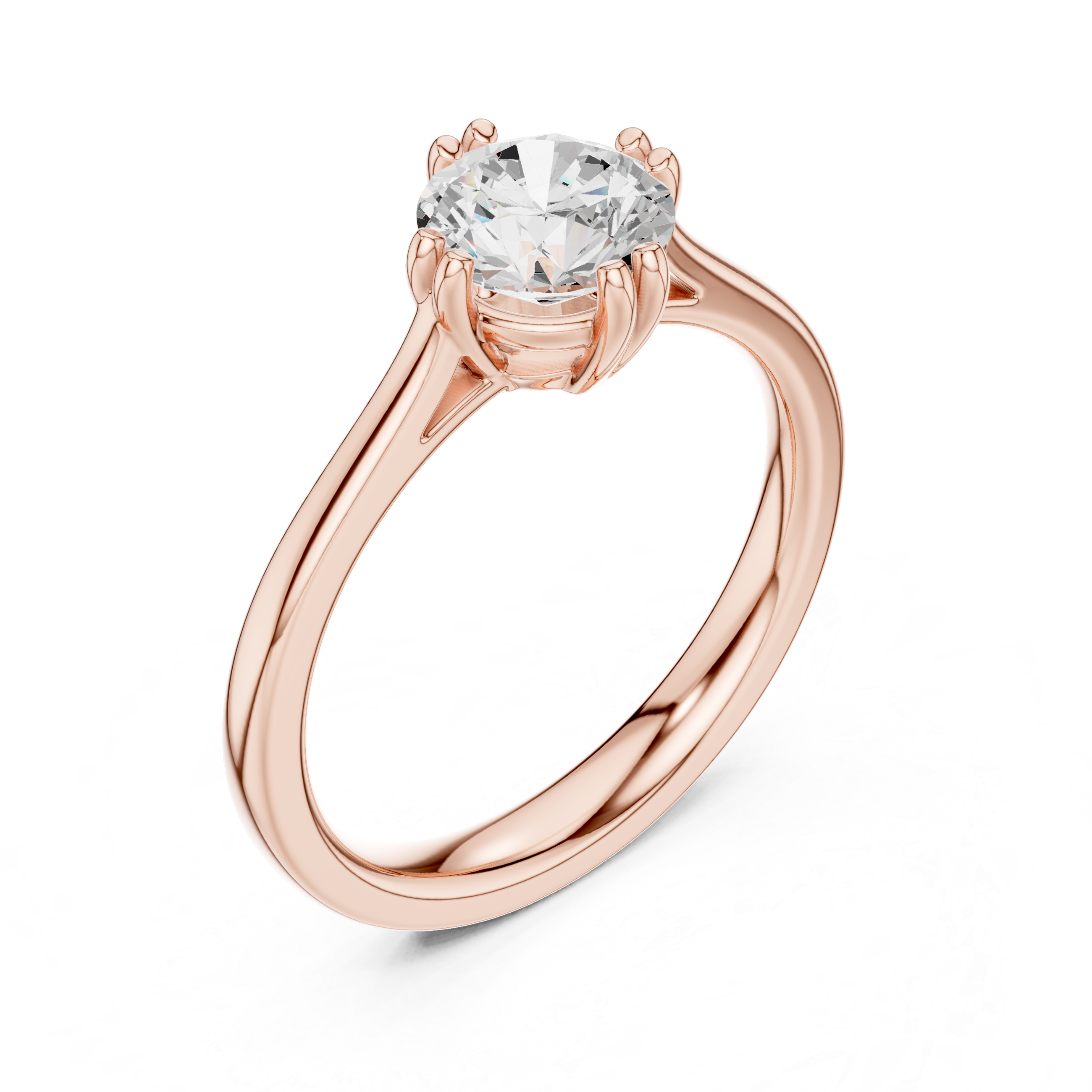 Solitaire Round Diamond Double-Prong Set Ring