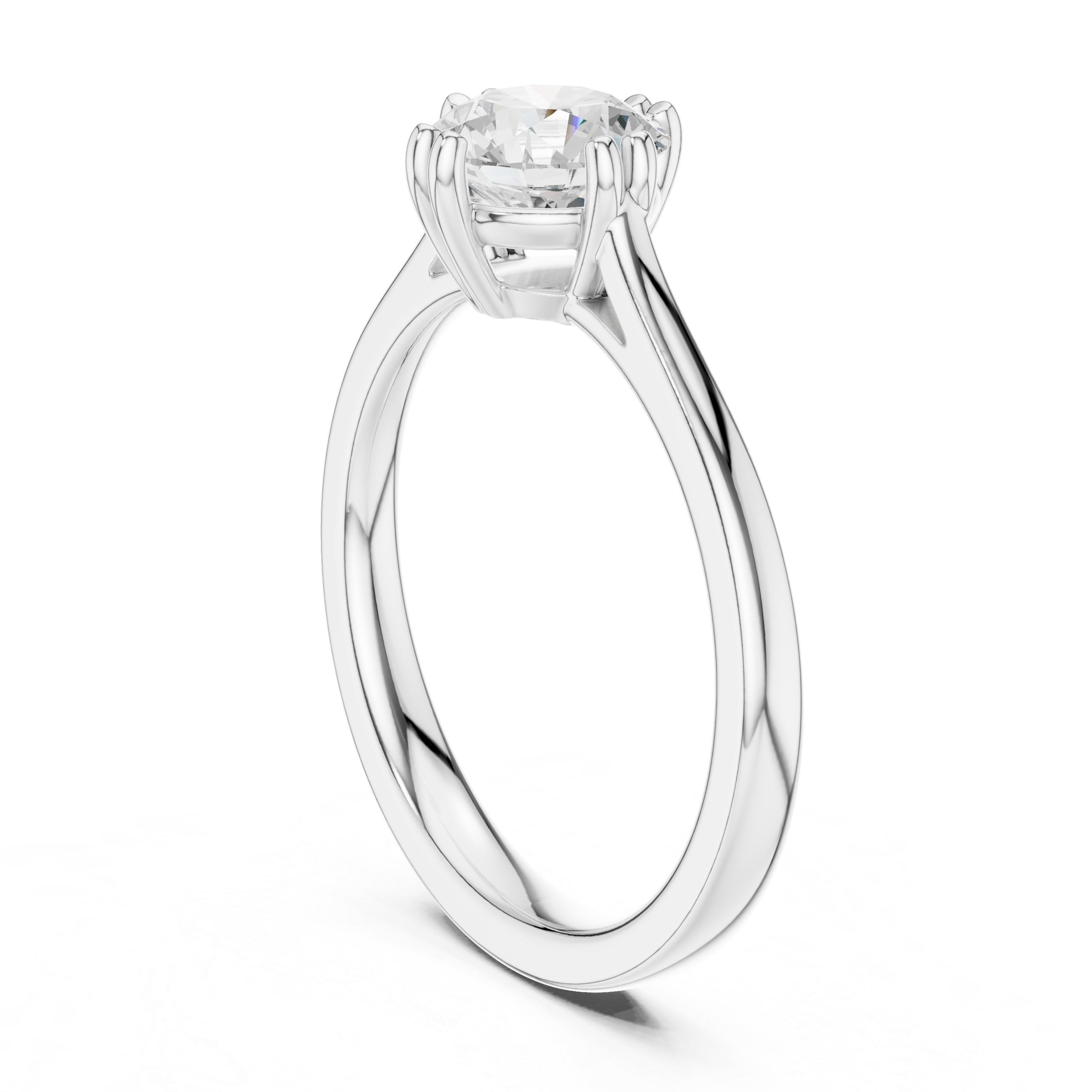 Solitaire Round Diamond Double-Prong Set Ring