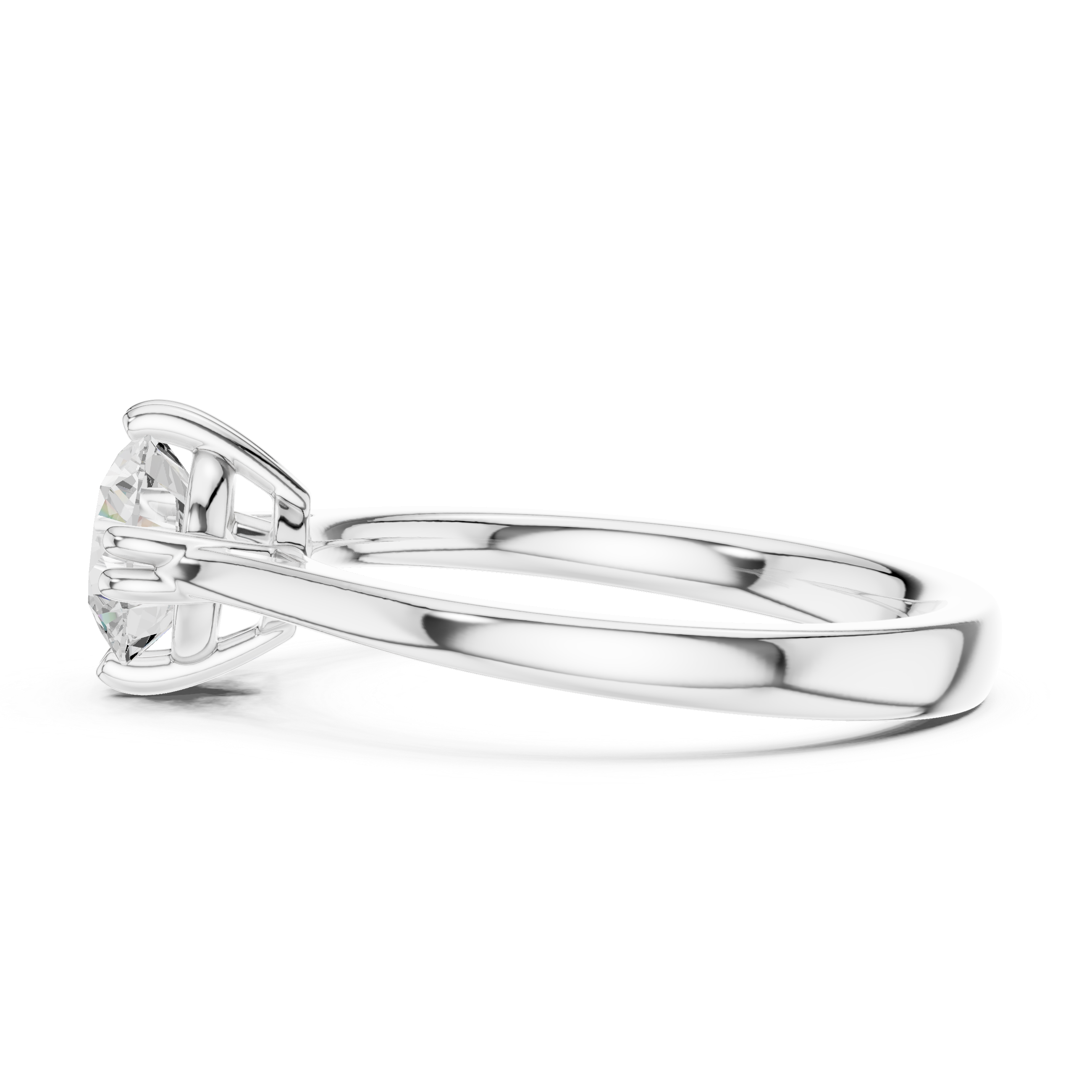 Solitaire Round Diamond Double-Prong Set Ring