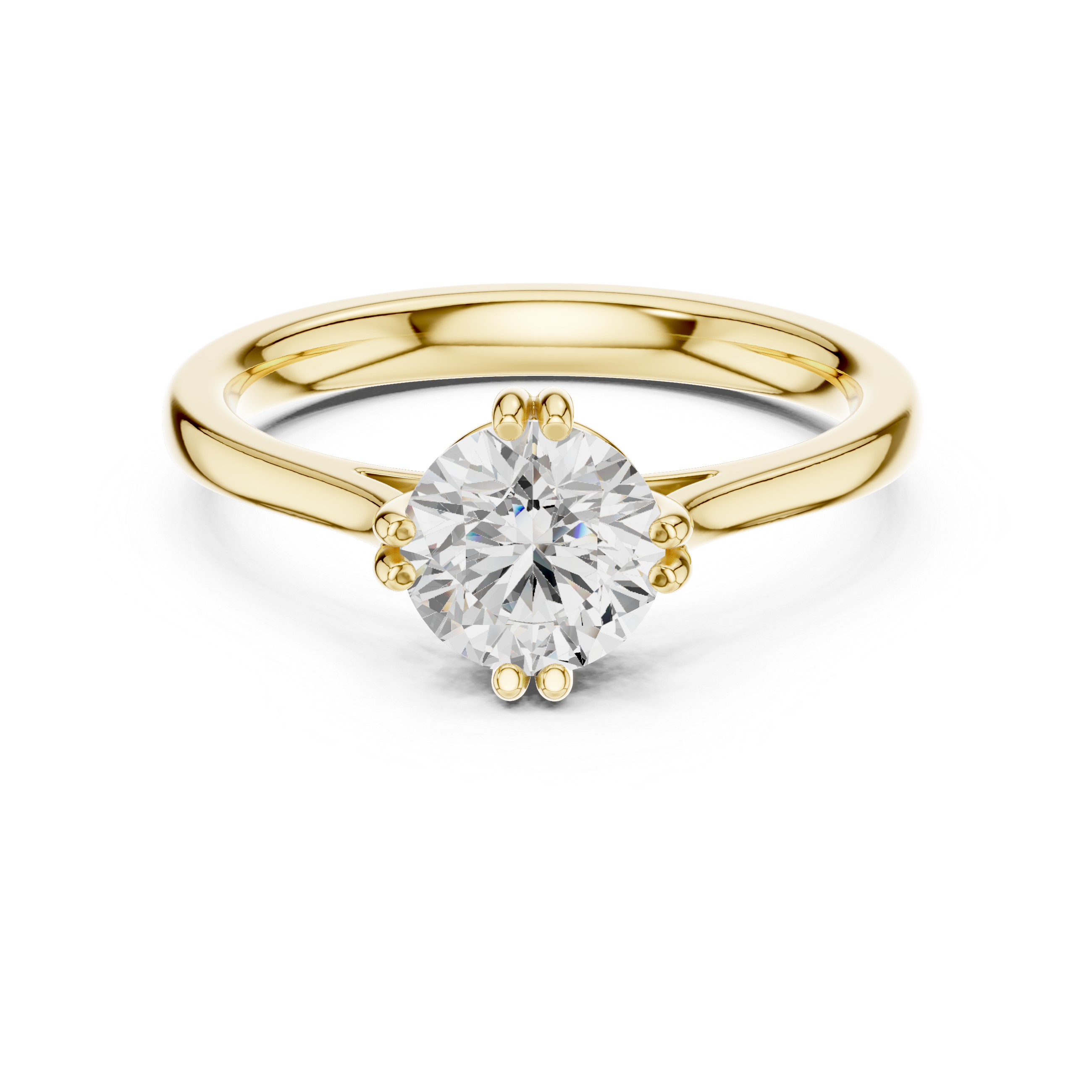 Solitaire Round Diamond Double-Prong Set Ring
