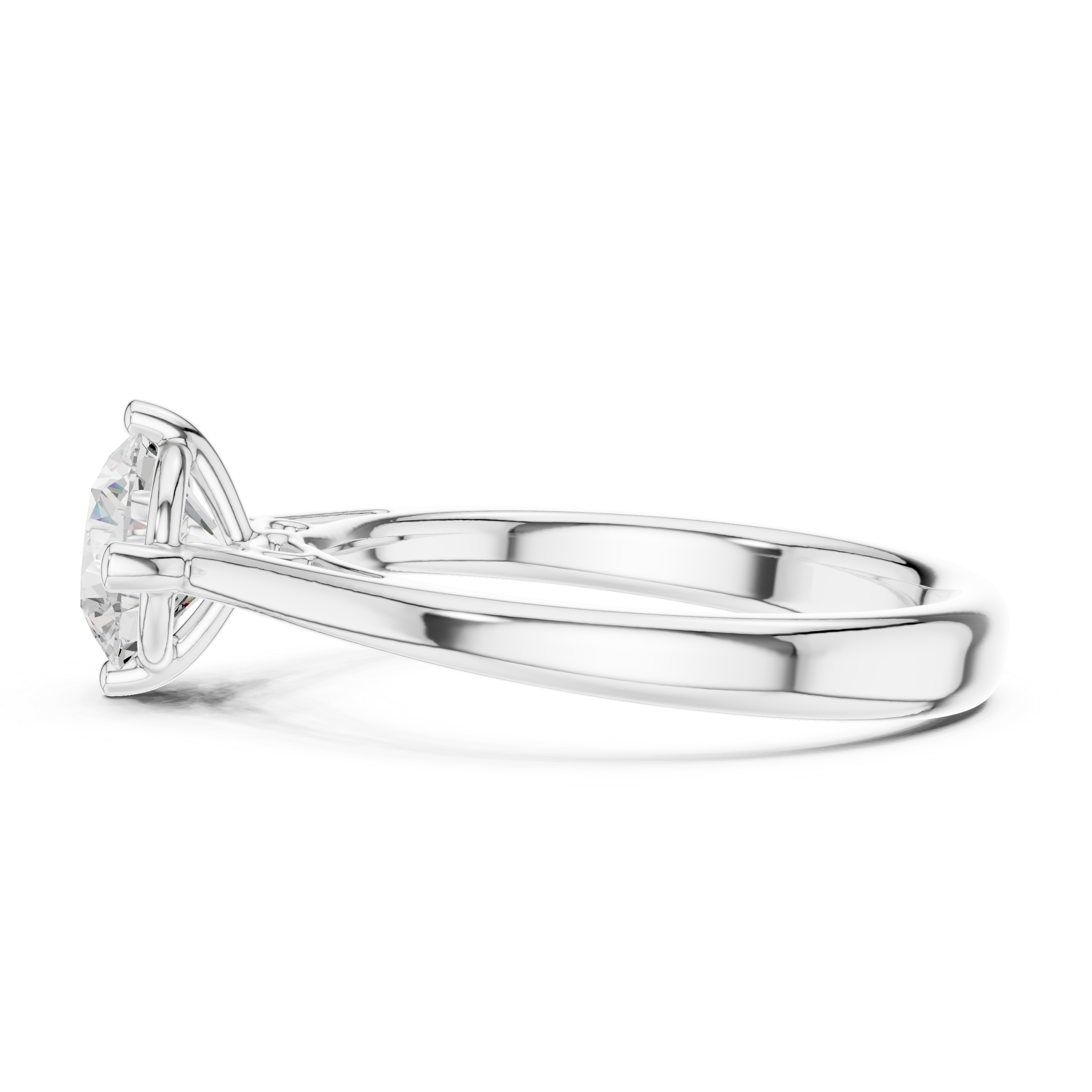 Round Brilliant Lab Diamond Scroll Gallery Promise Ring