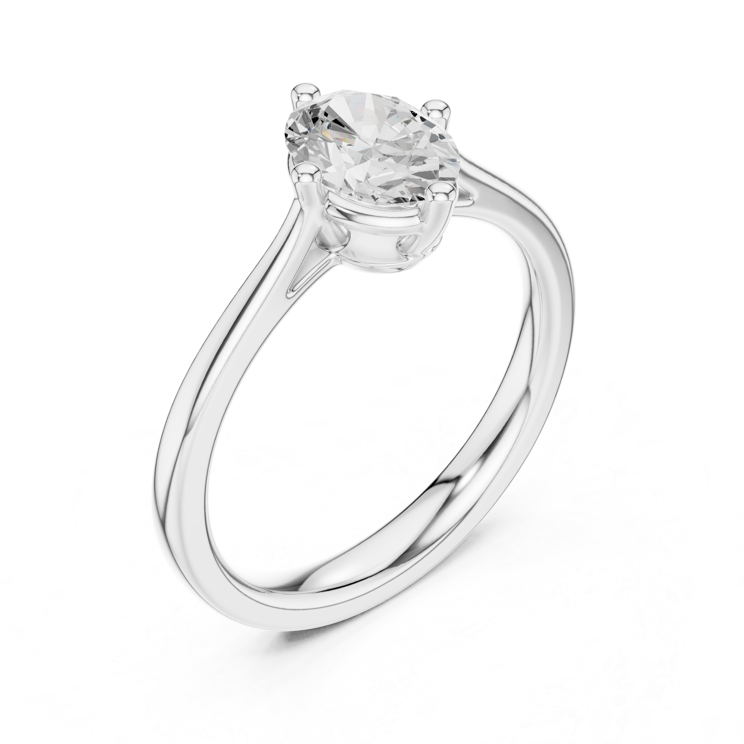 Oval Cut Solitaire Diamond Engagement Ring