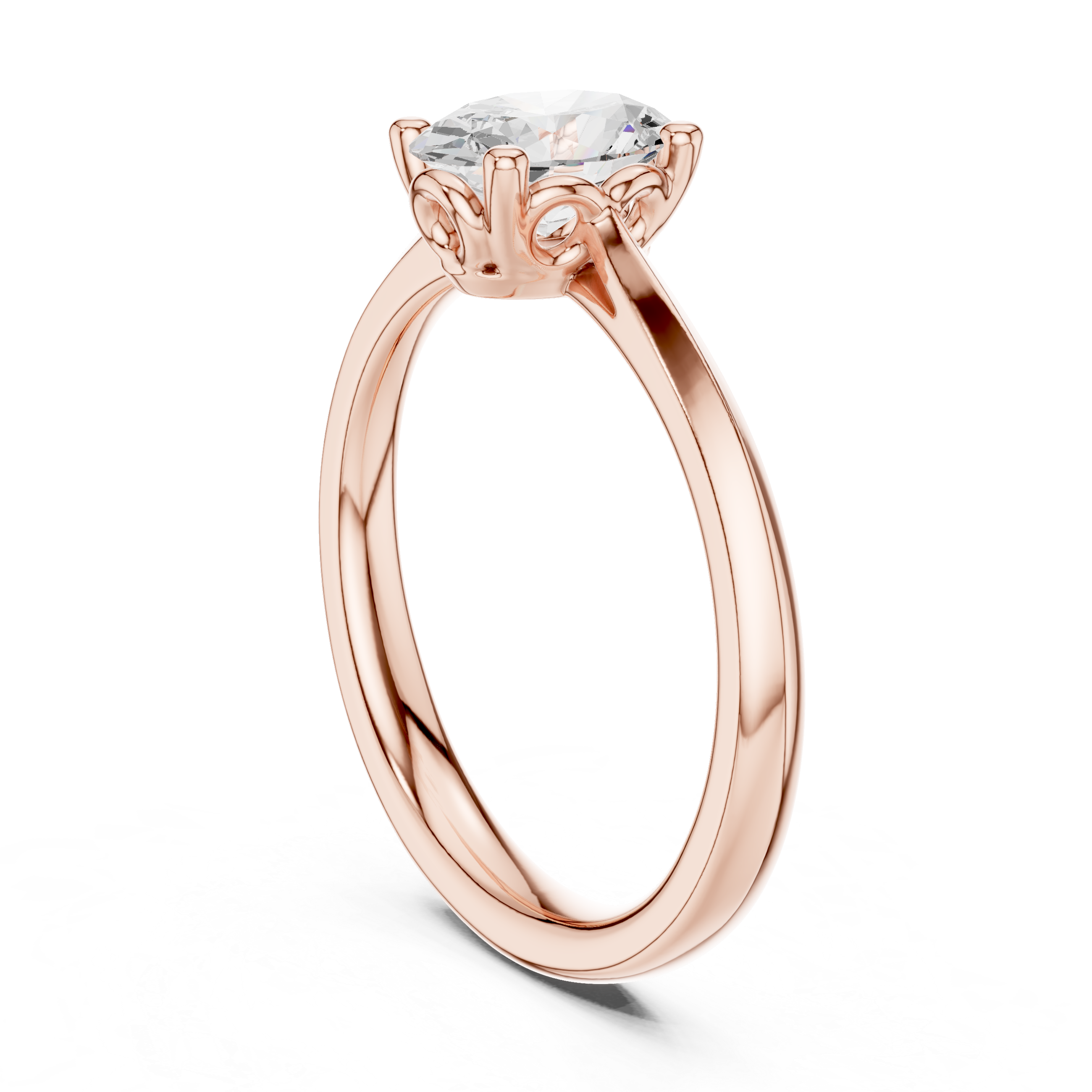 Oval Solitaire Lab Created Diamond Wedding Ring