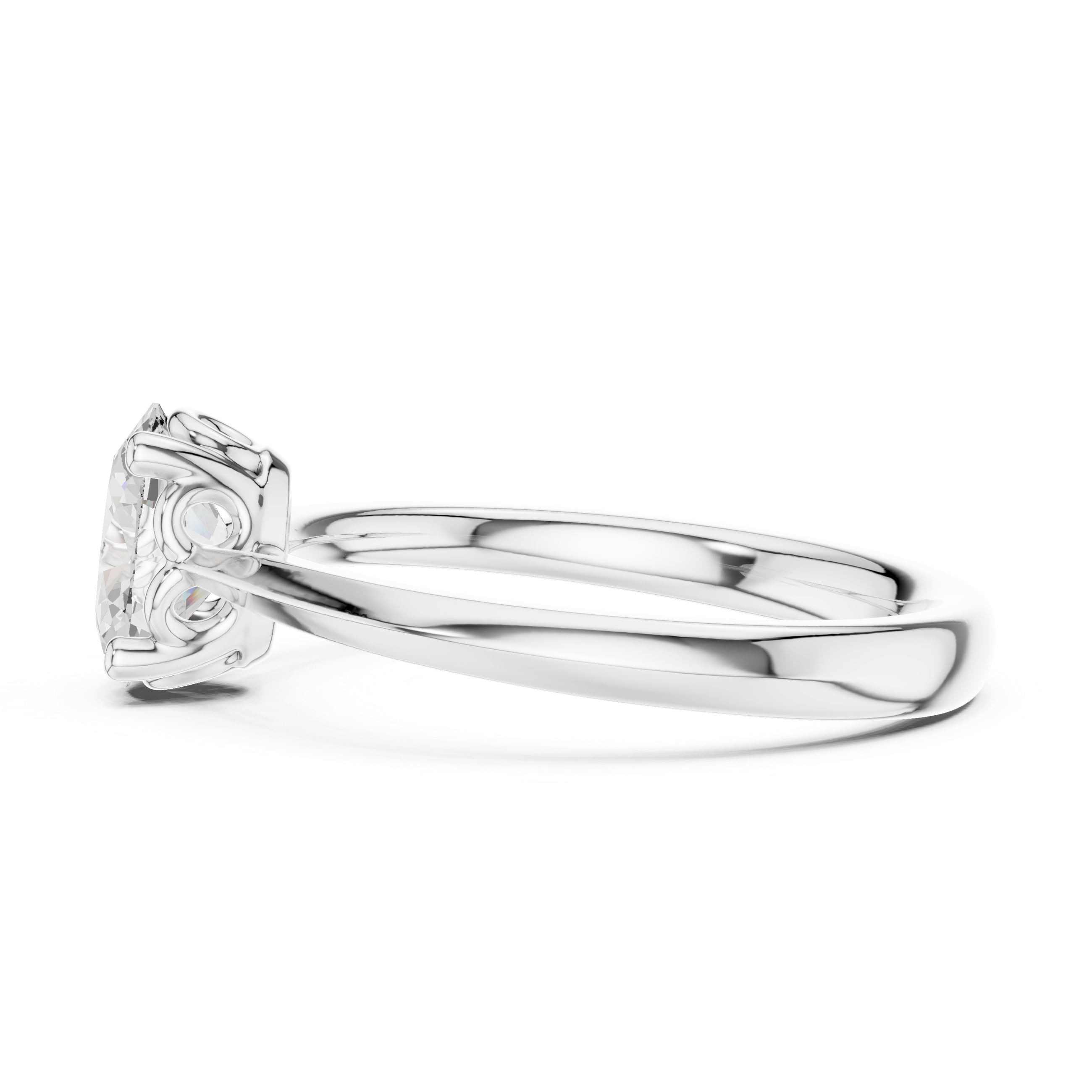 Oval Solitaire Lab Created Diamond Wedding Ring