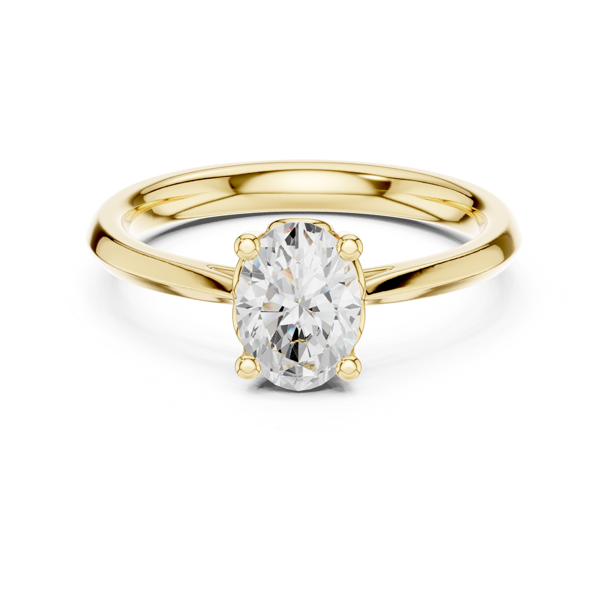 Oval Solitaire Lab Created Diamond Wedding Ring