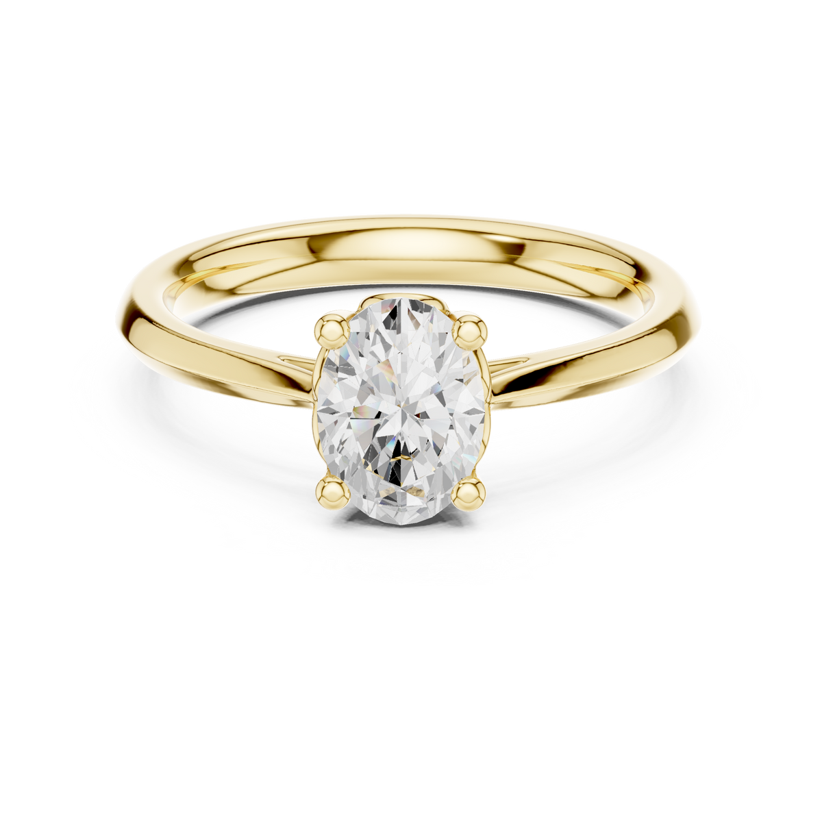 Oval Solitaire Lab Created Diamond Wedding Ring