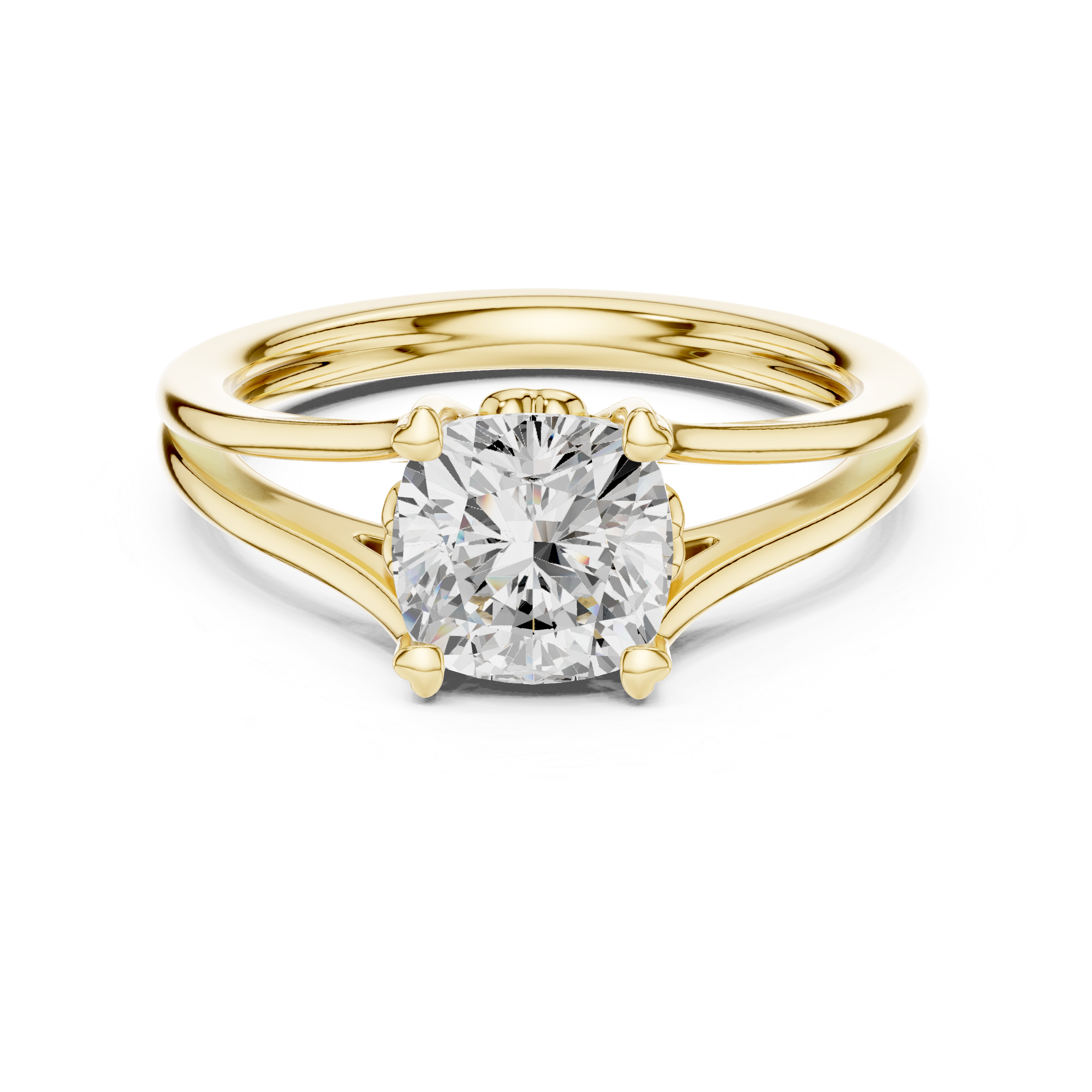 Cushion Cut Lab Diamond Solitaire Ring