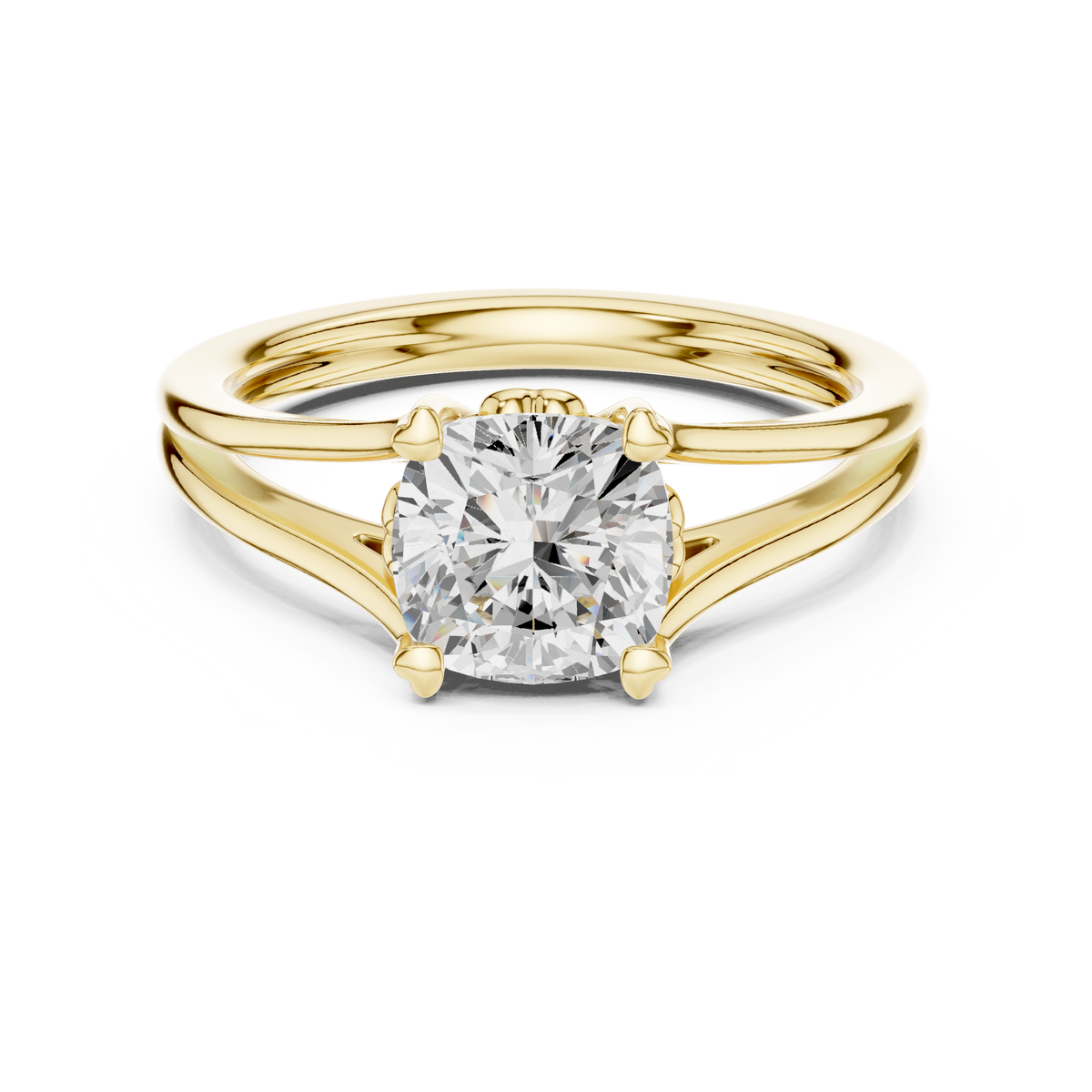 Cushion Cut Lab Diamond Solitaire Ring