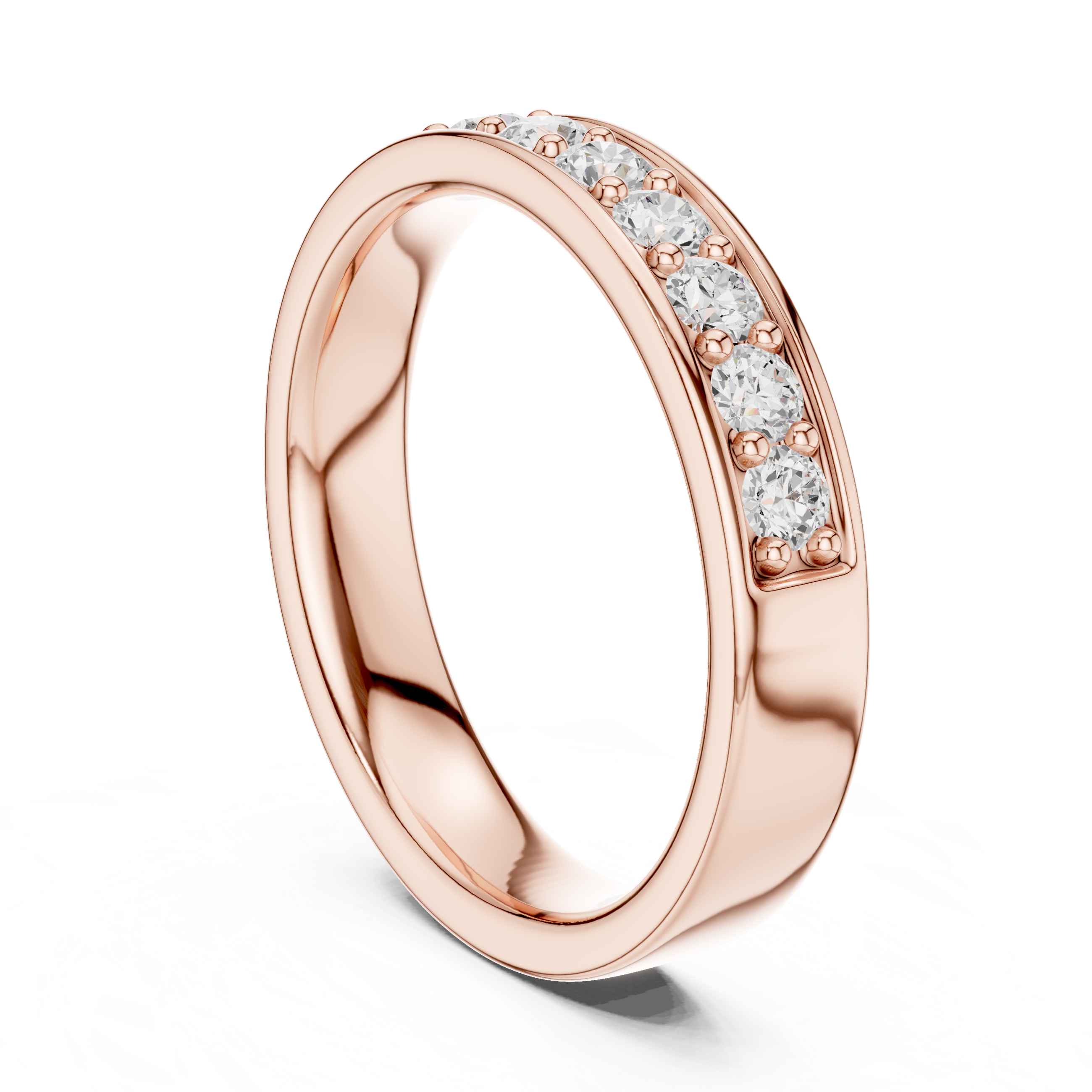 Round Cut Lab Grown Diamond Half Eternity Band