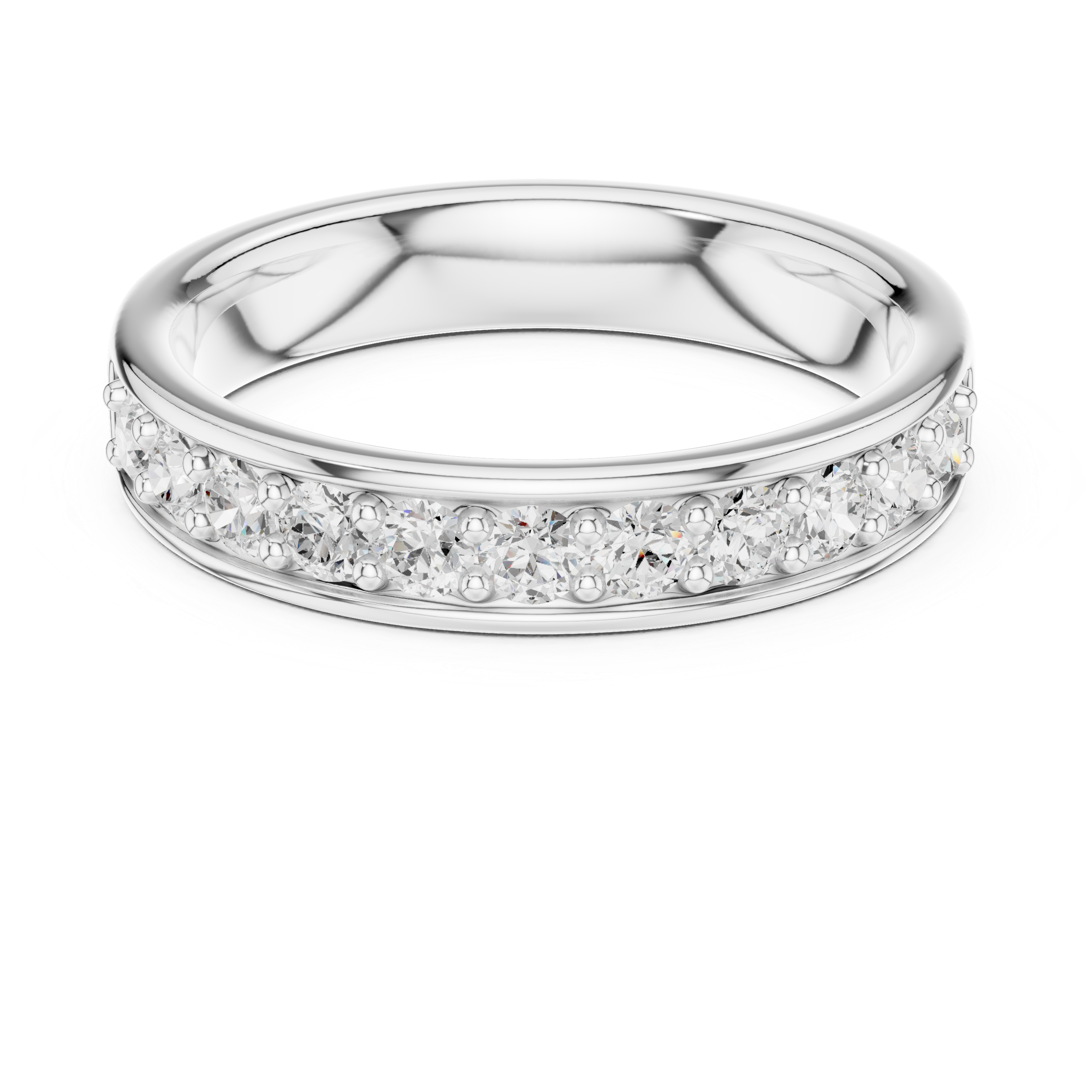 Round Cut Lab Grown Diamond Half Eternity Band