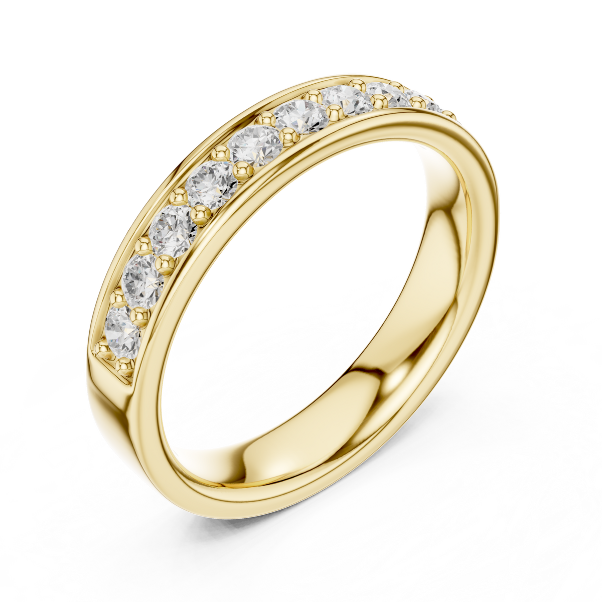 Round Cut Lab Grown Diamond Half Eternity Band