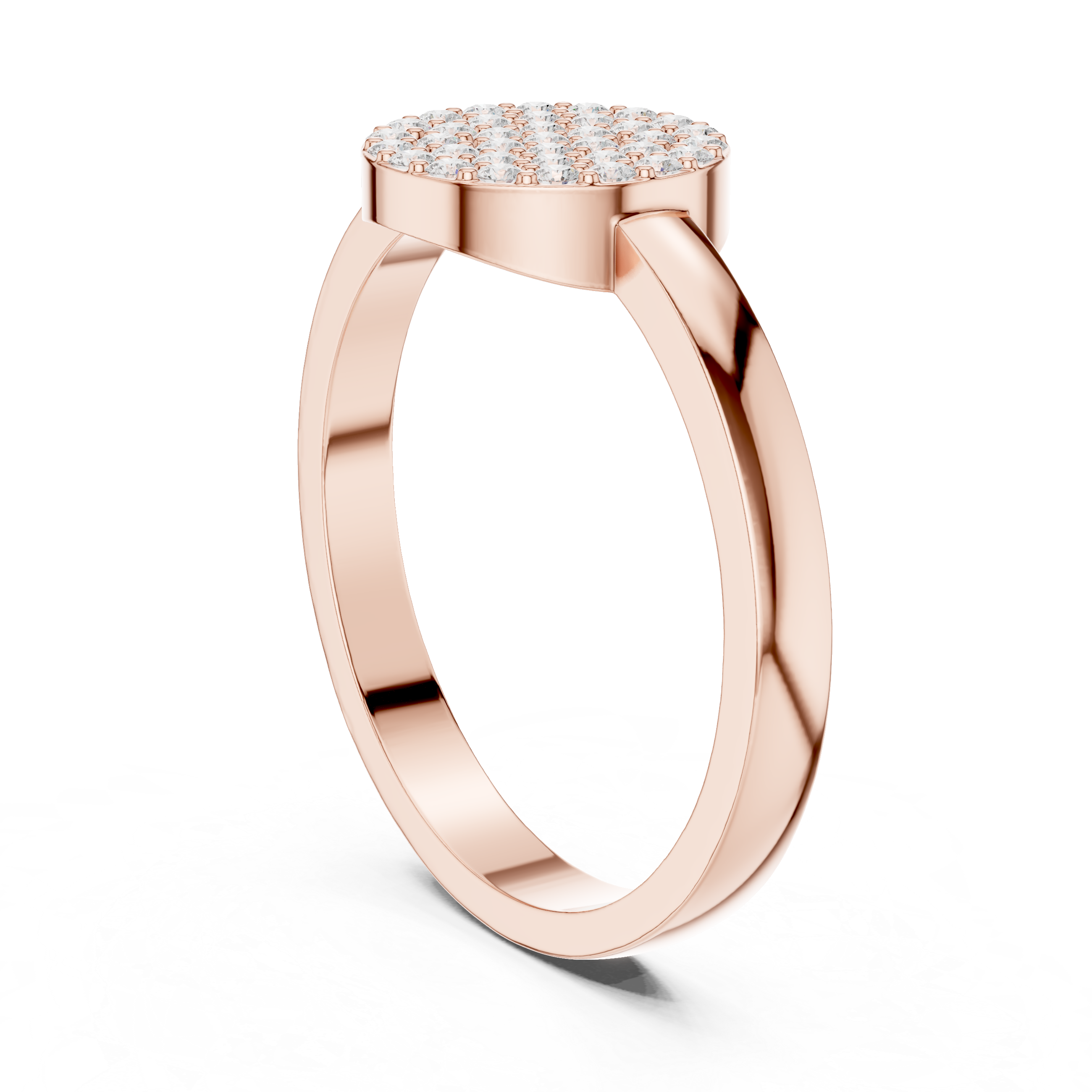 Round Lab Diamond Disc Engagement Ring
